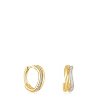 Gold double-hoop earrings with diamonds New Hav