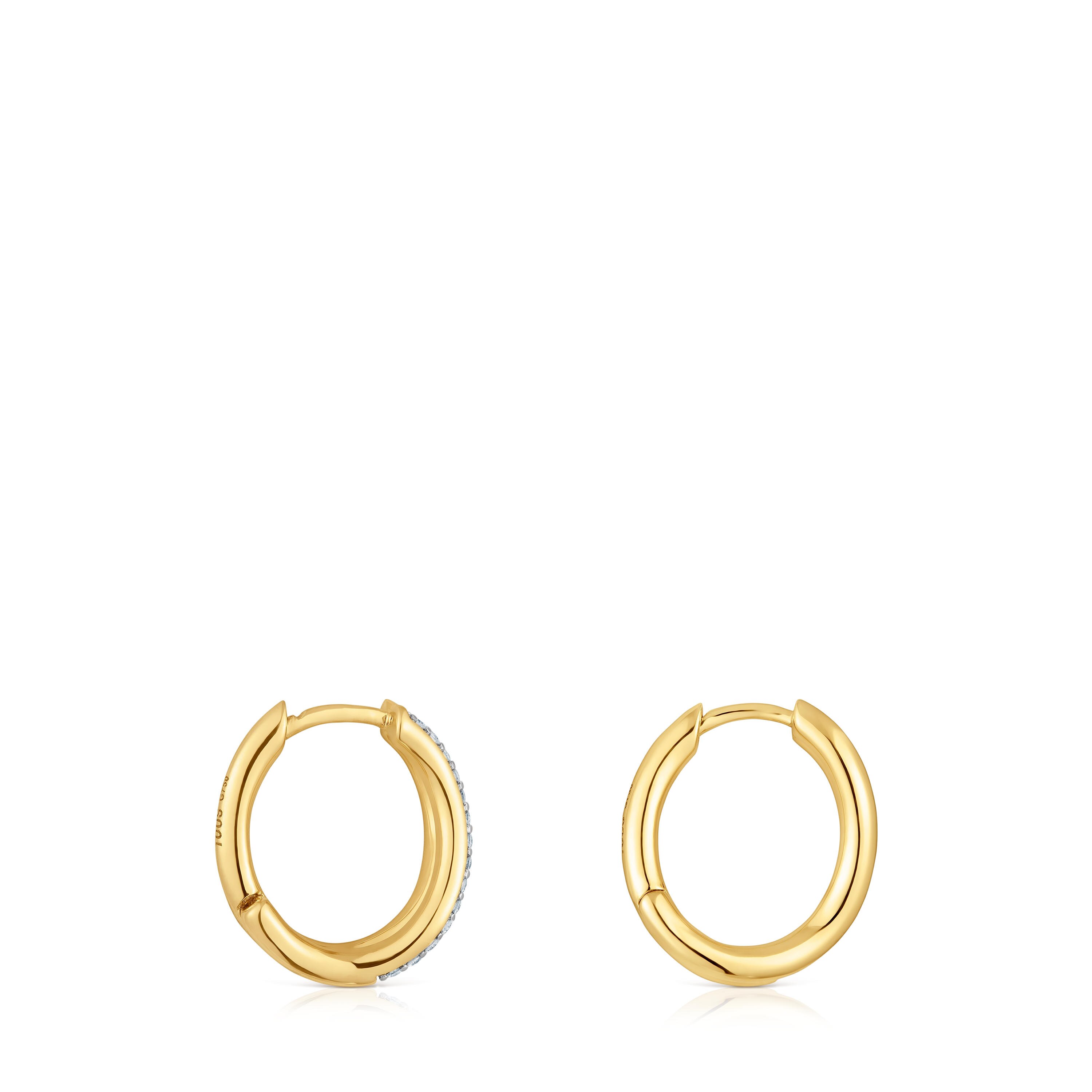 Gold double-hoop earrings with diamonds New Hav