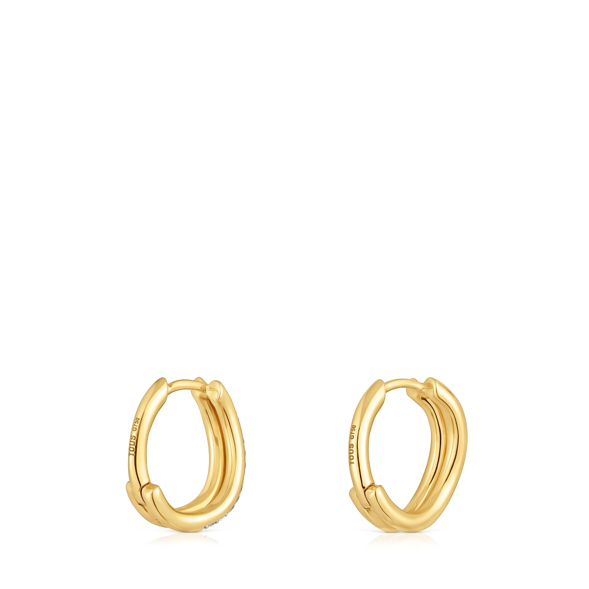 Gold double-hoop earrings with diamonds New Hav