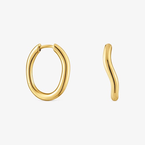 11 mm 18K solid gold hoop earrings New Hav