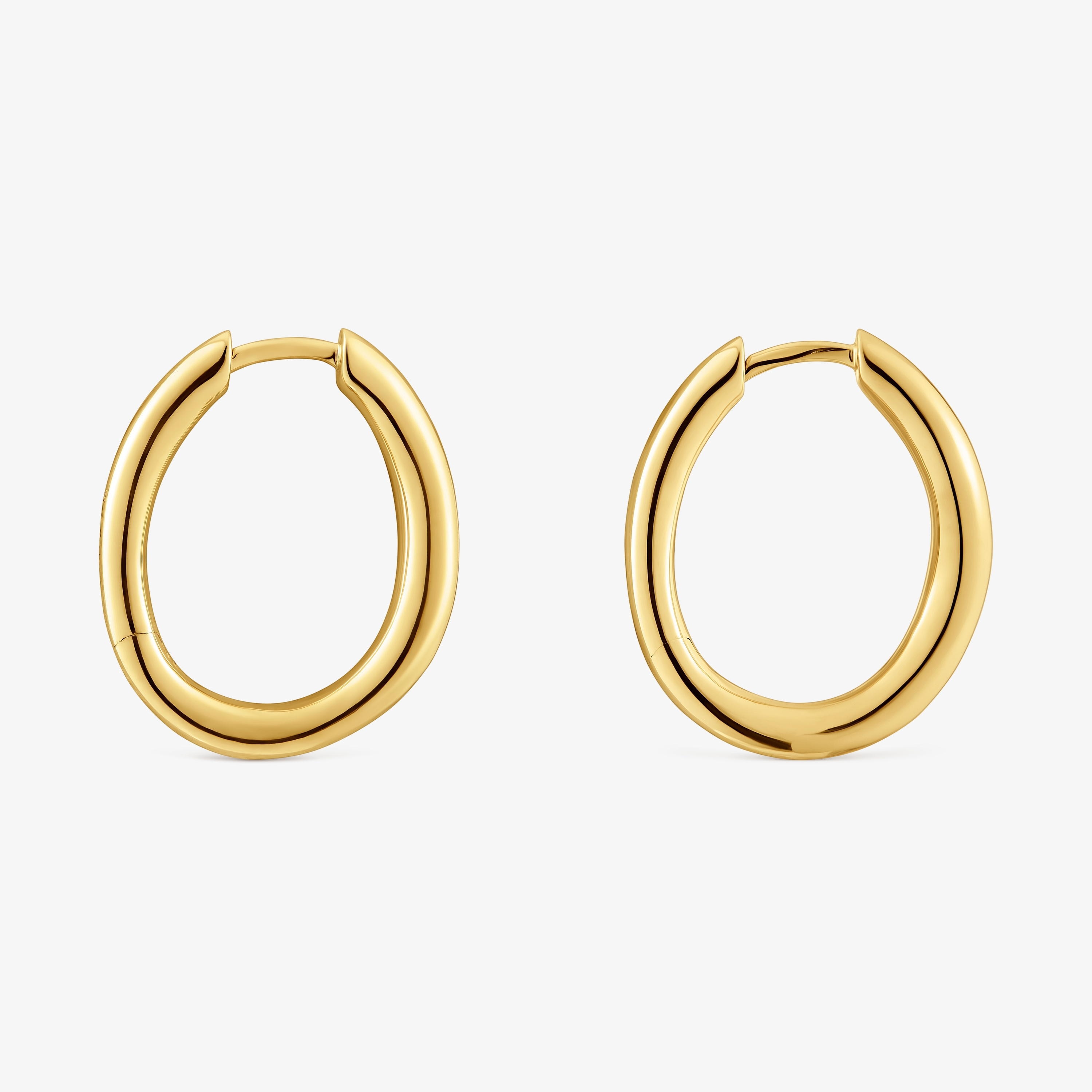 mm 18K solid gold hoop earrings New Hav