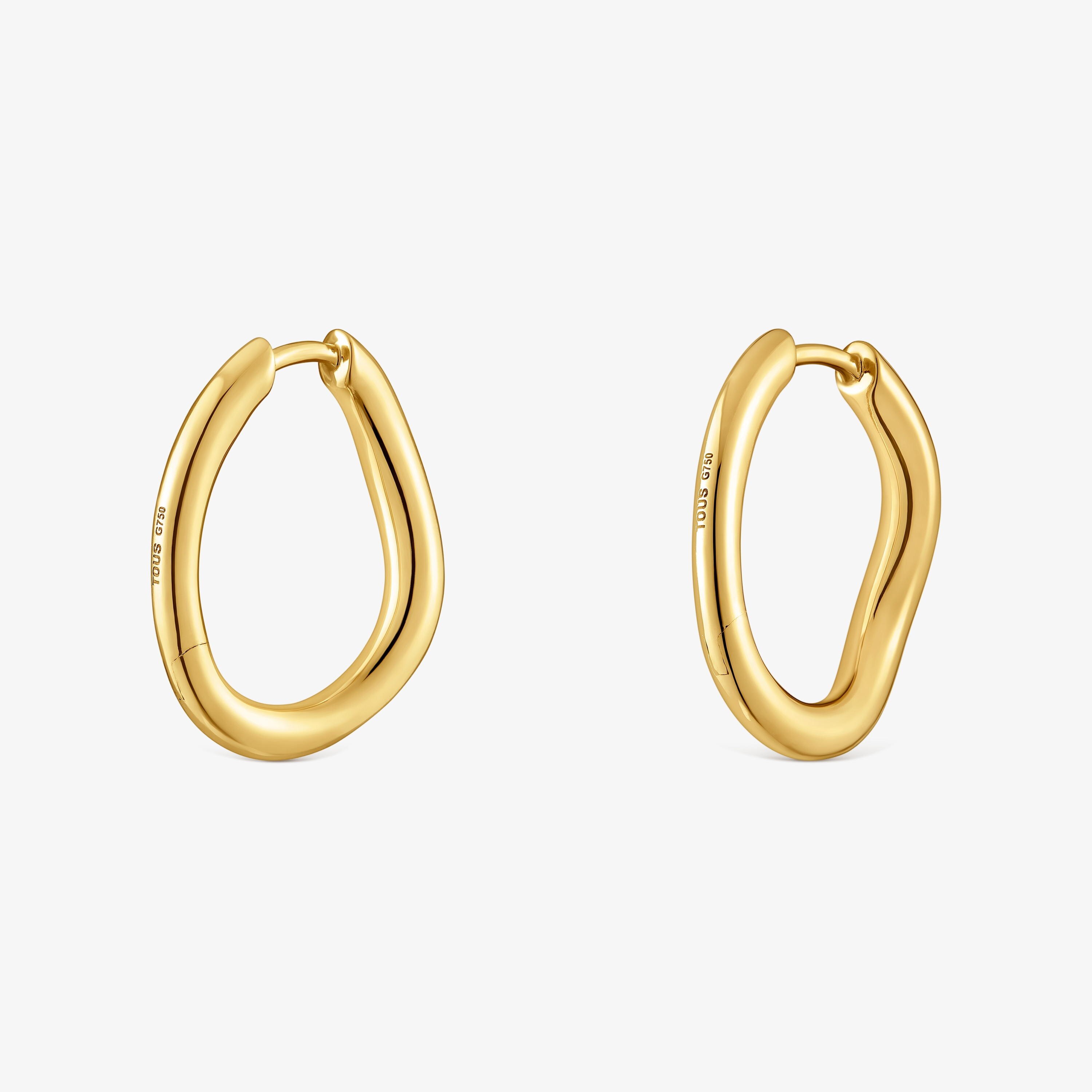 mm 18K solid gold hoop earrings New Hav