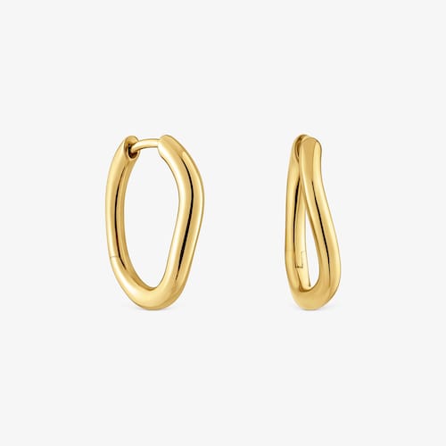 14 mm 18K solid gold hoop earrings New Hav