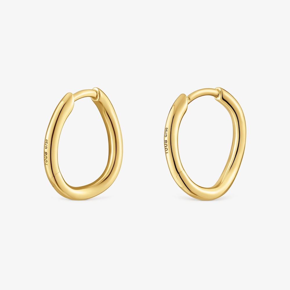 14 mm 18K solid gold hoop earrings New Hav