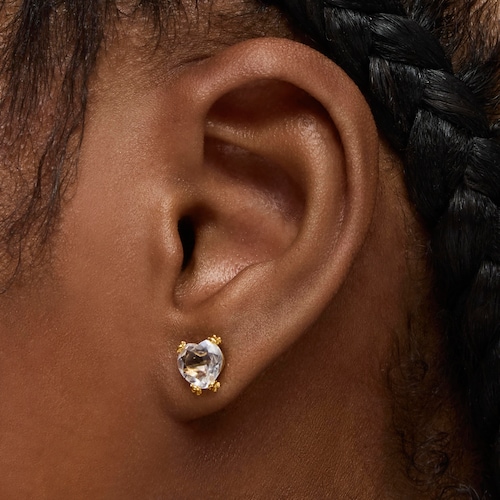 Gold and rock crystal quartz Earrings Color Pills