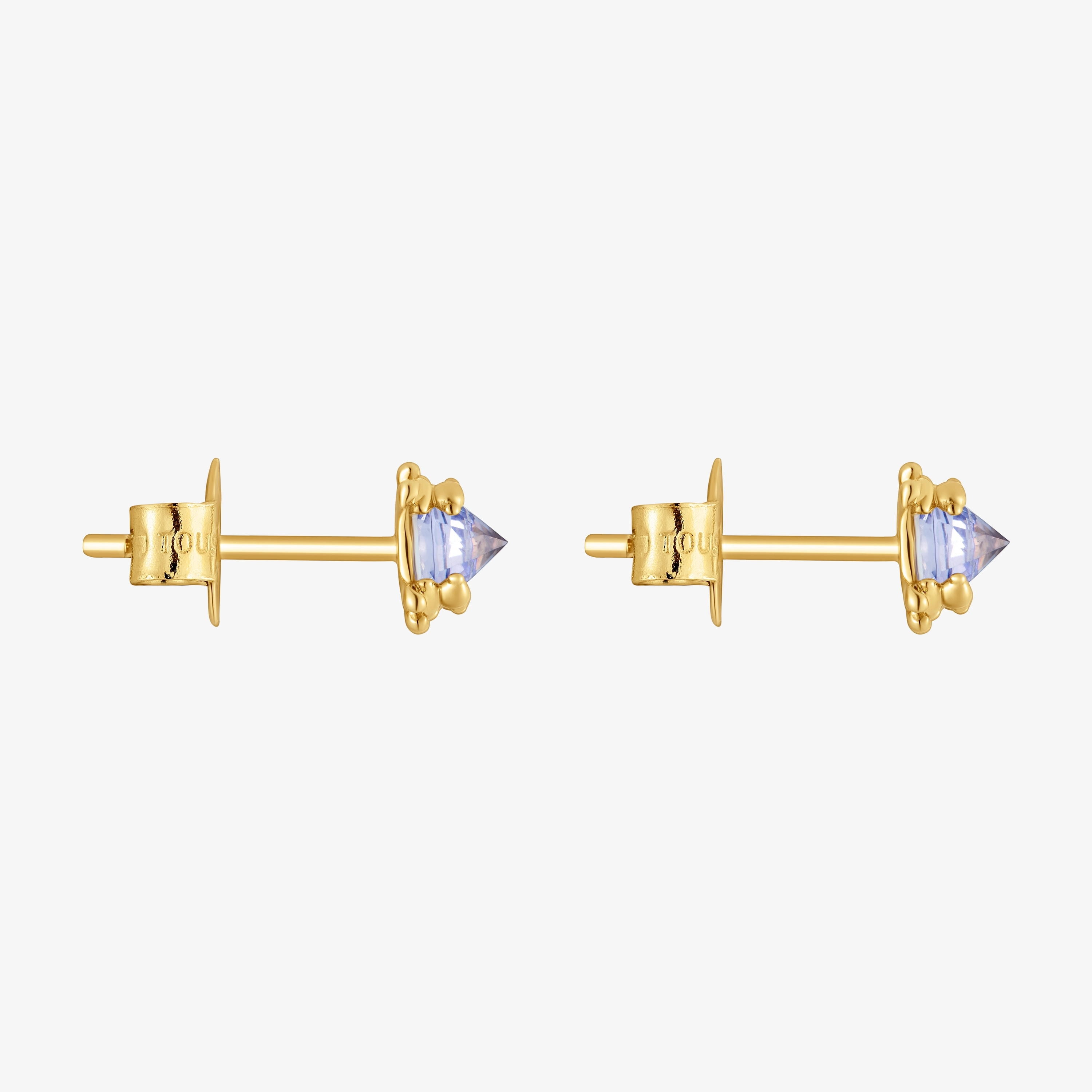 18K solid gold and tanzanite Earrings Color Pills