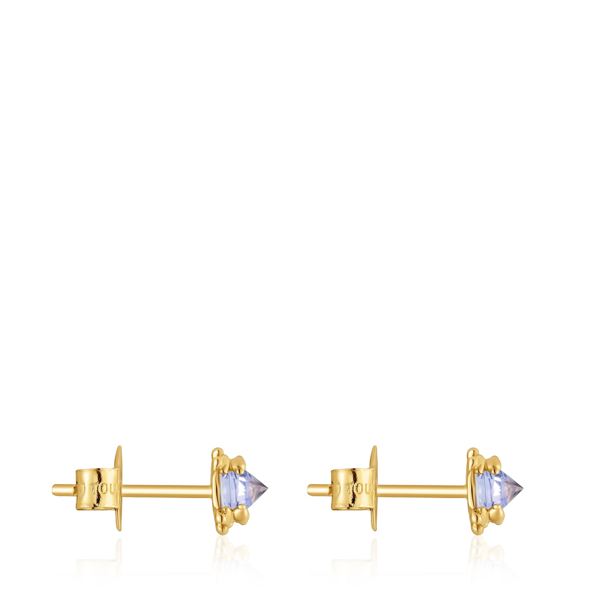Gold and tanzanite Earrings Color Pills