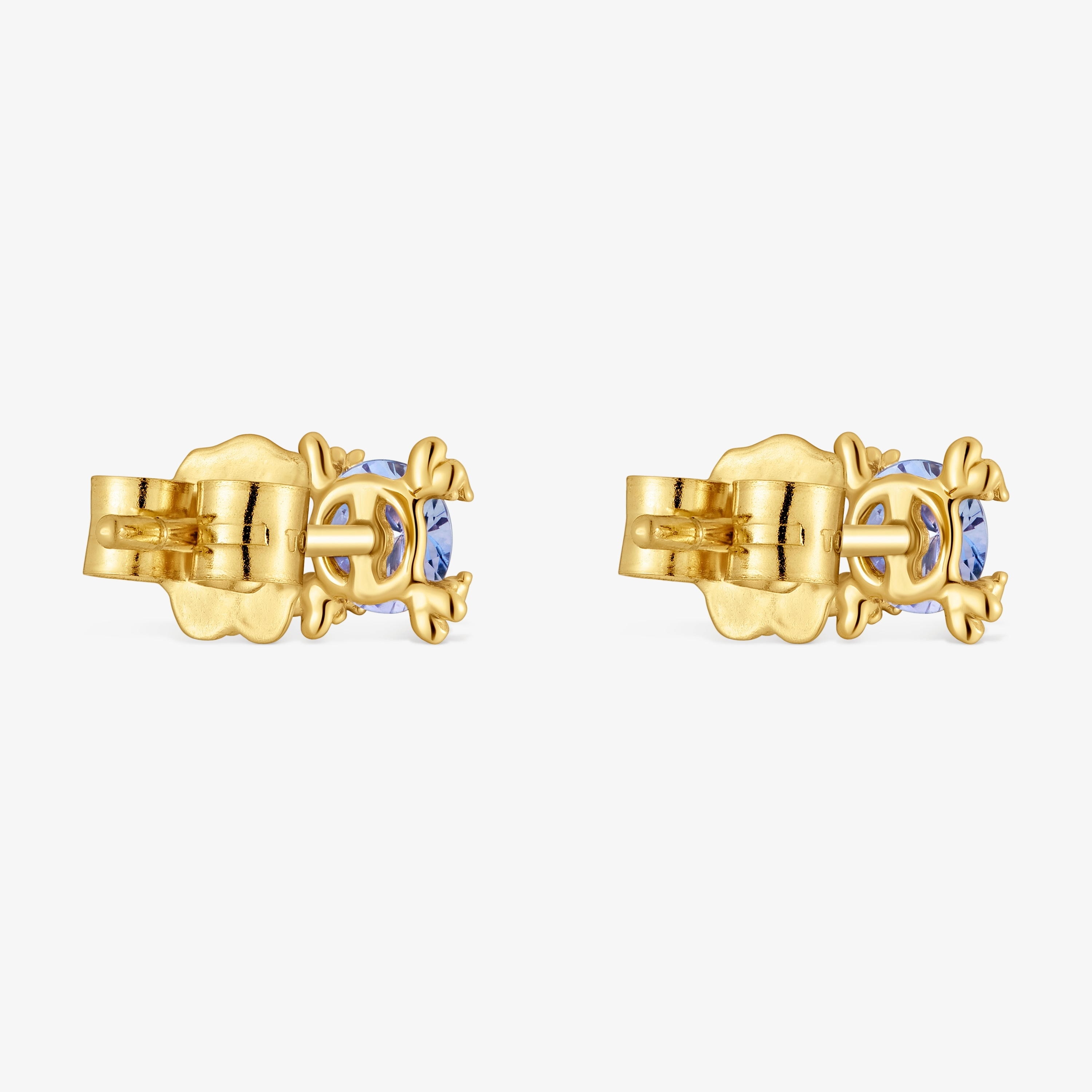 18K solid gold and tanzanite Earrings Color Pills