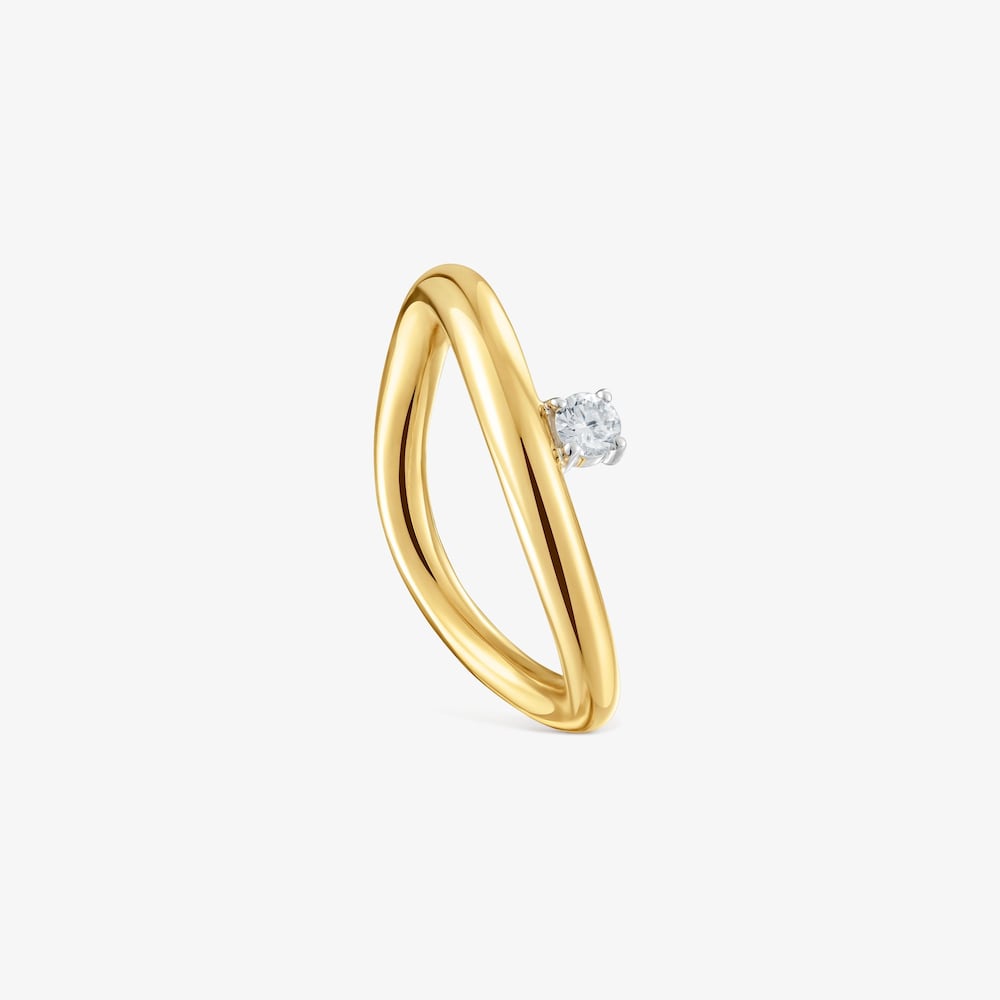 18K solid gold gradient ring with diamond New Hav