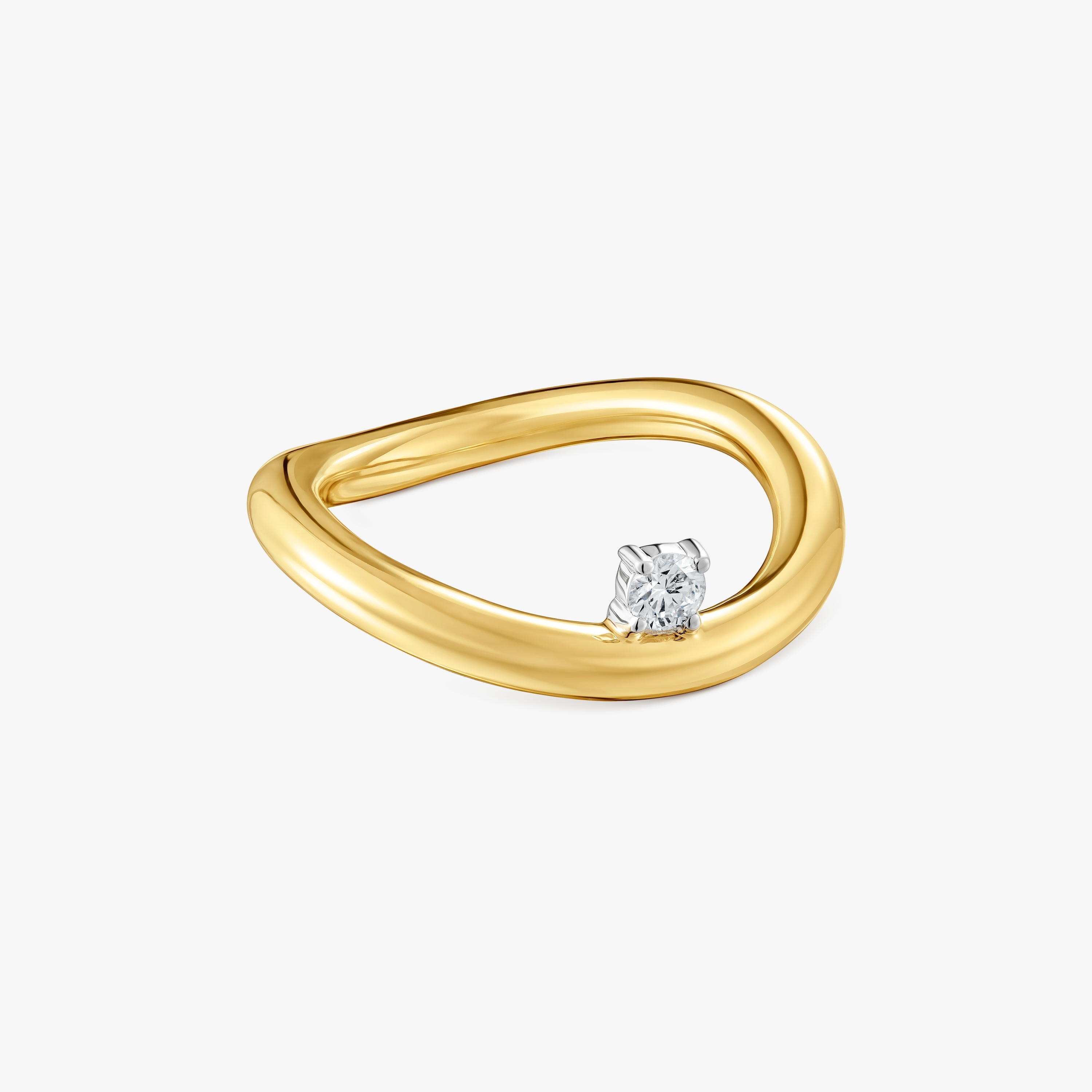 18K solid gold gradient ring with diamond New Hav