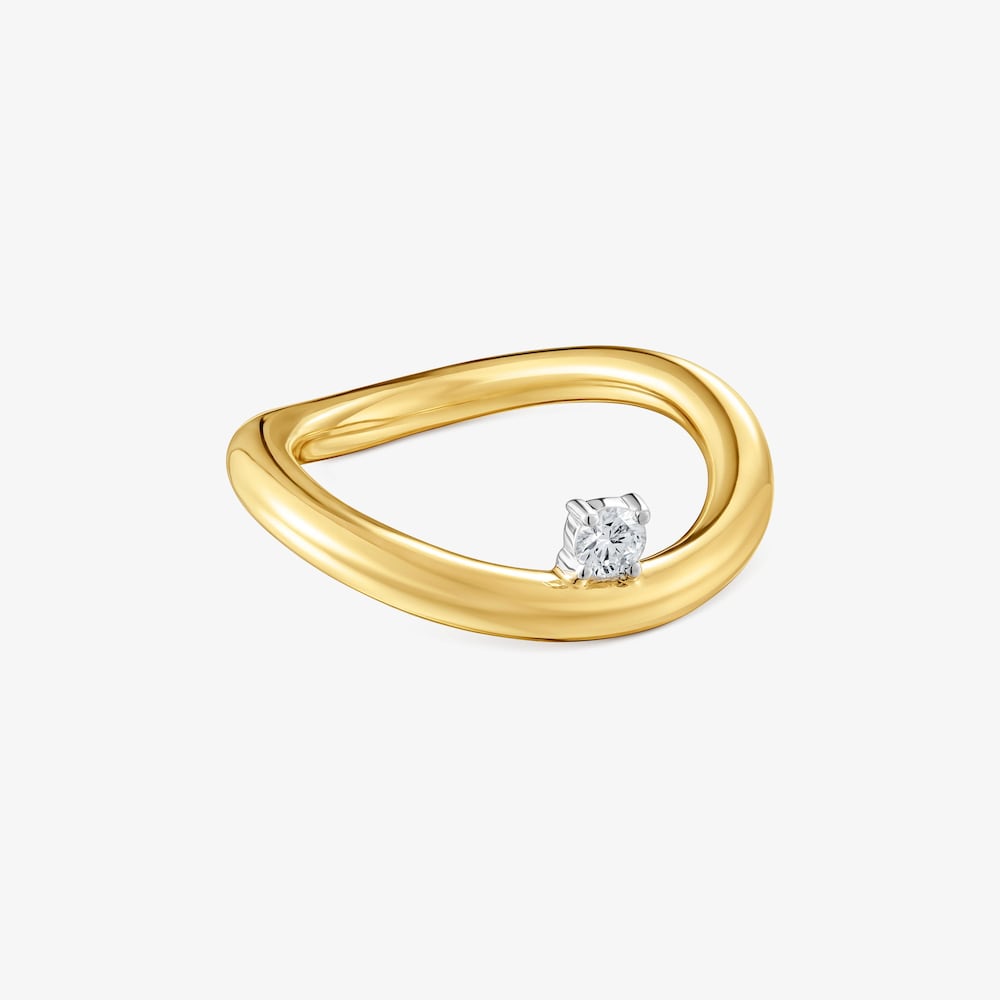 18K solid gold gradient ring with diamond New Hav