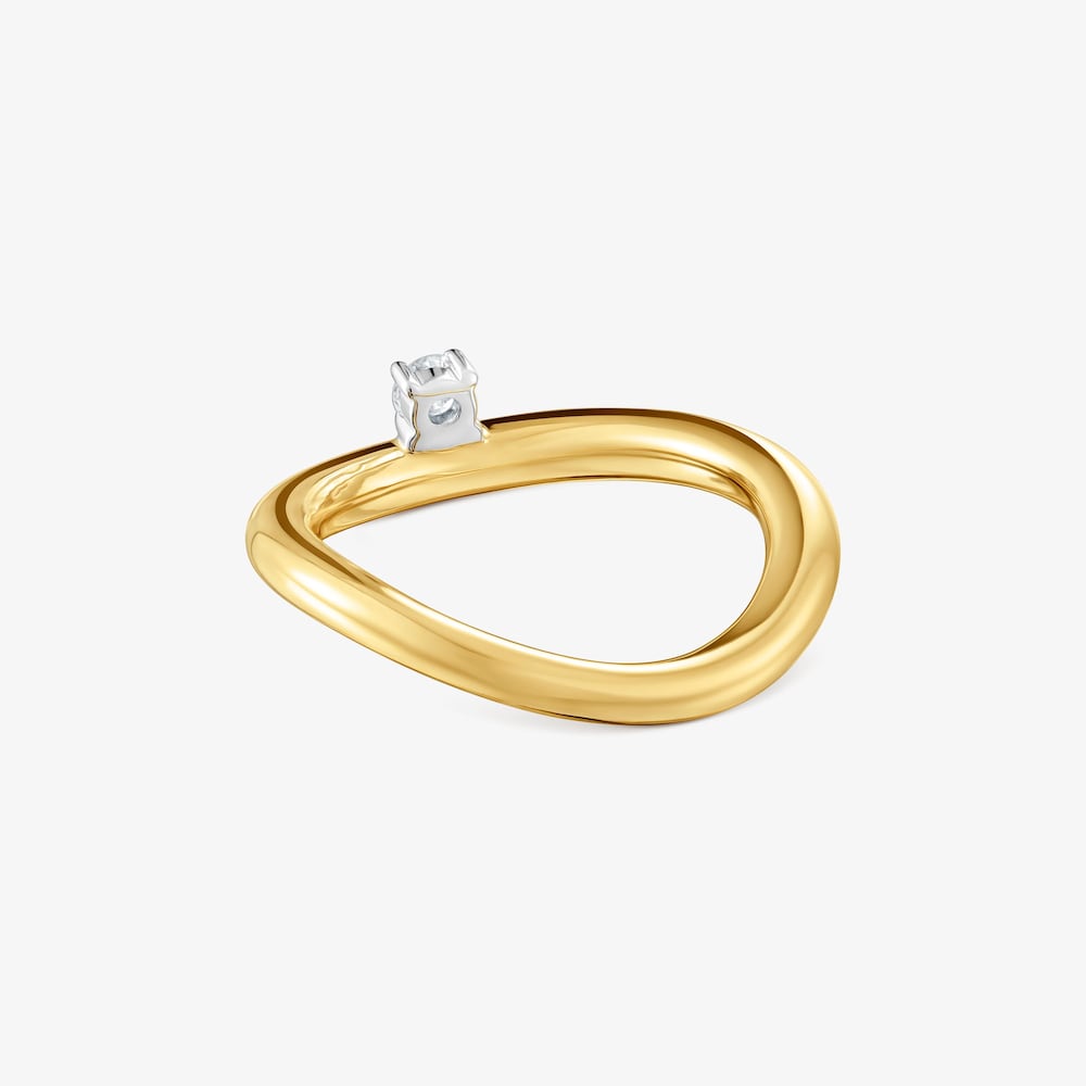18K solid gold gradient ring with diamond New Hav