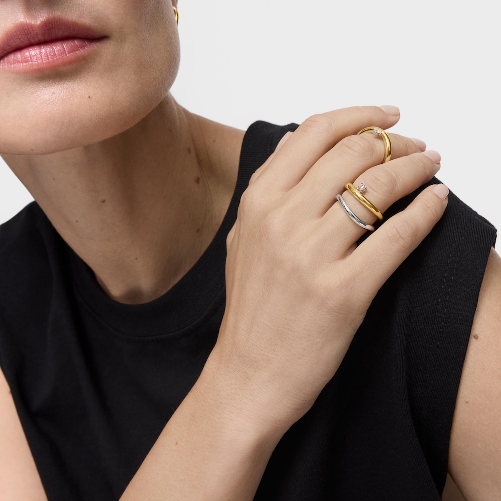 18K solid gold gradient ring with diamond New Hav