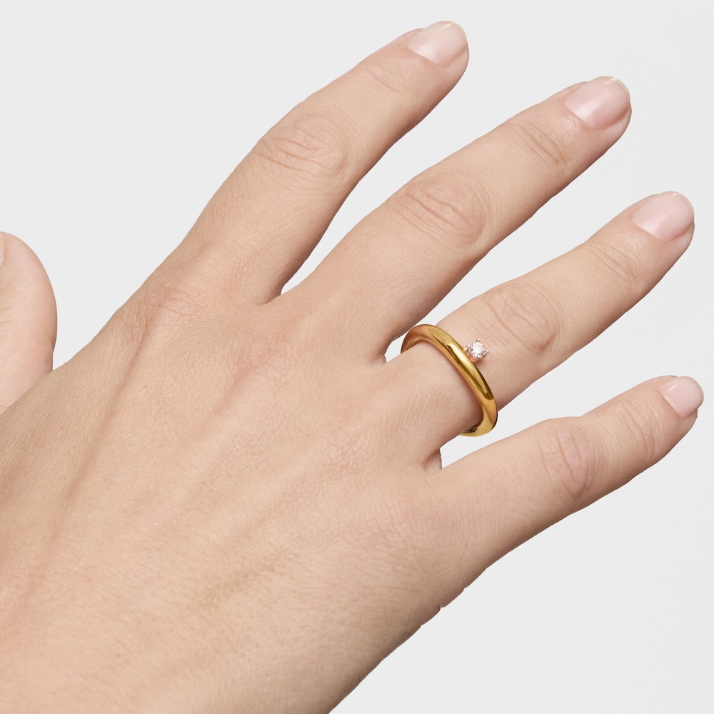 18K solid gold gradient ring with diamond New Hav