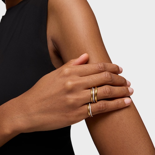 Gold double ring with diamonds New Hav