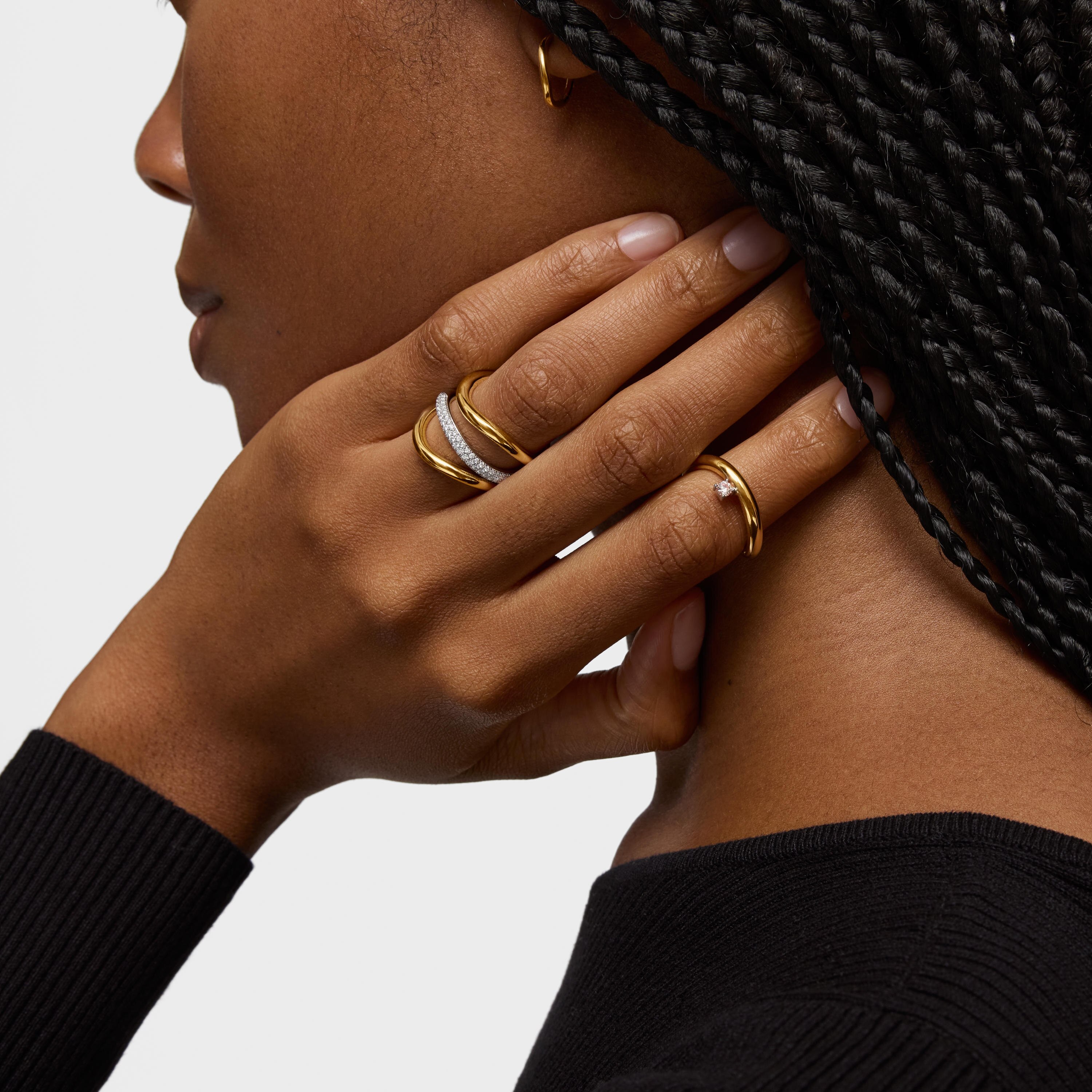 18K solid gold gradient ring New Hav