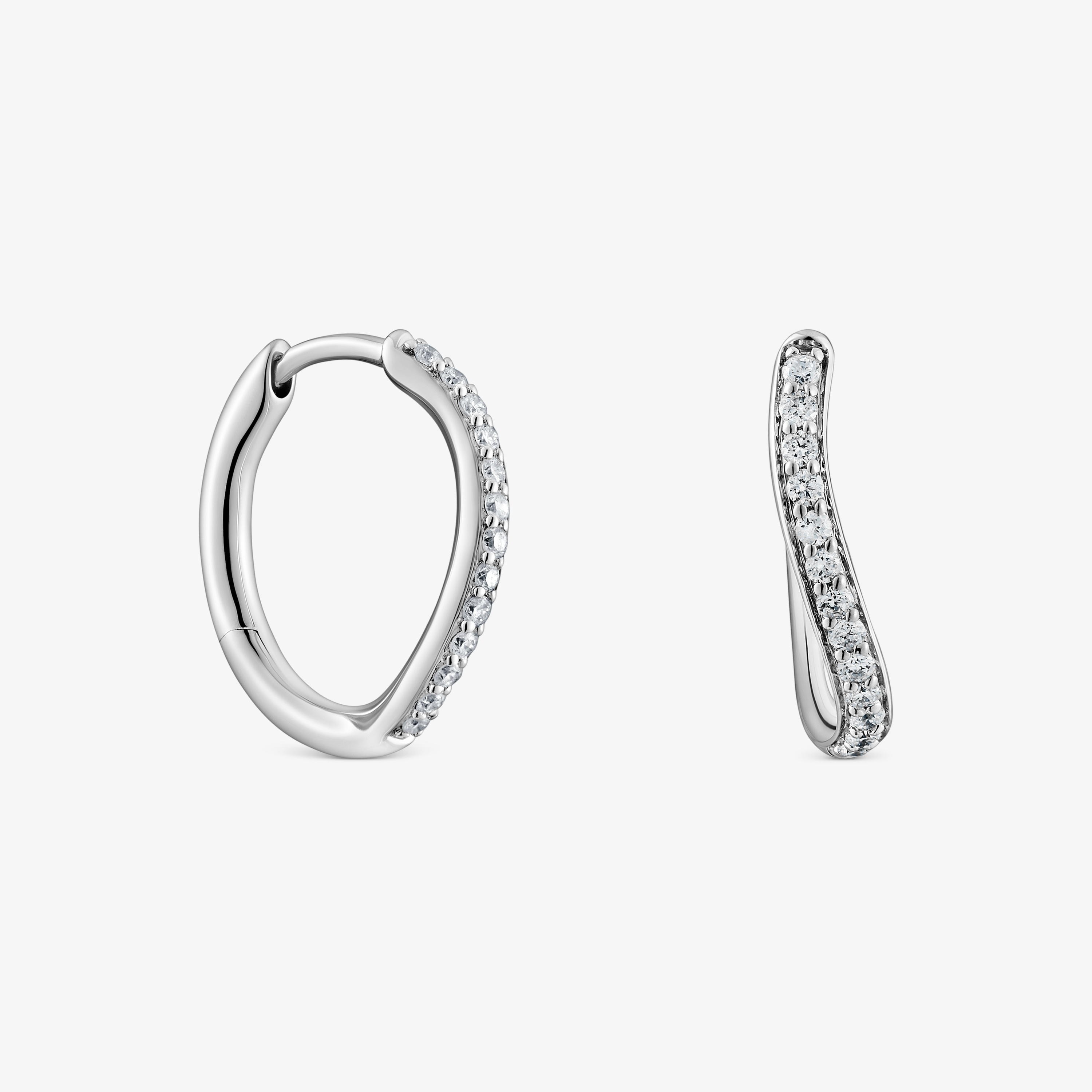 18K white gold hoop earrings with diamonds New Hav