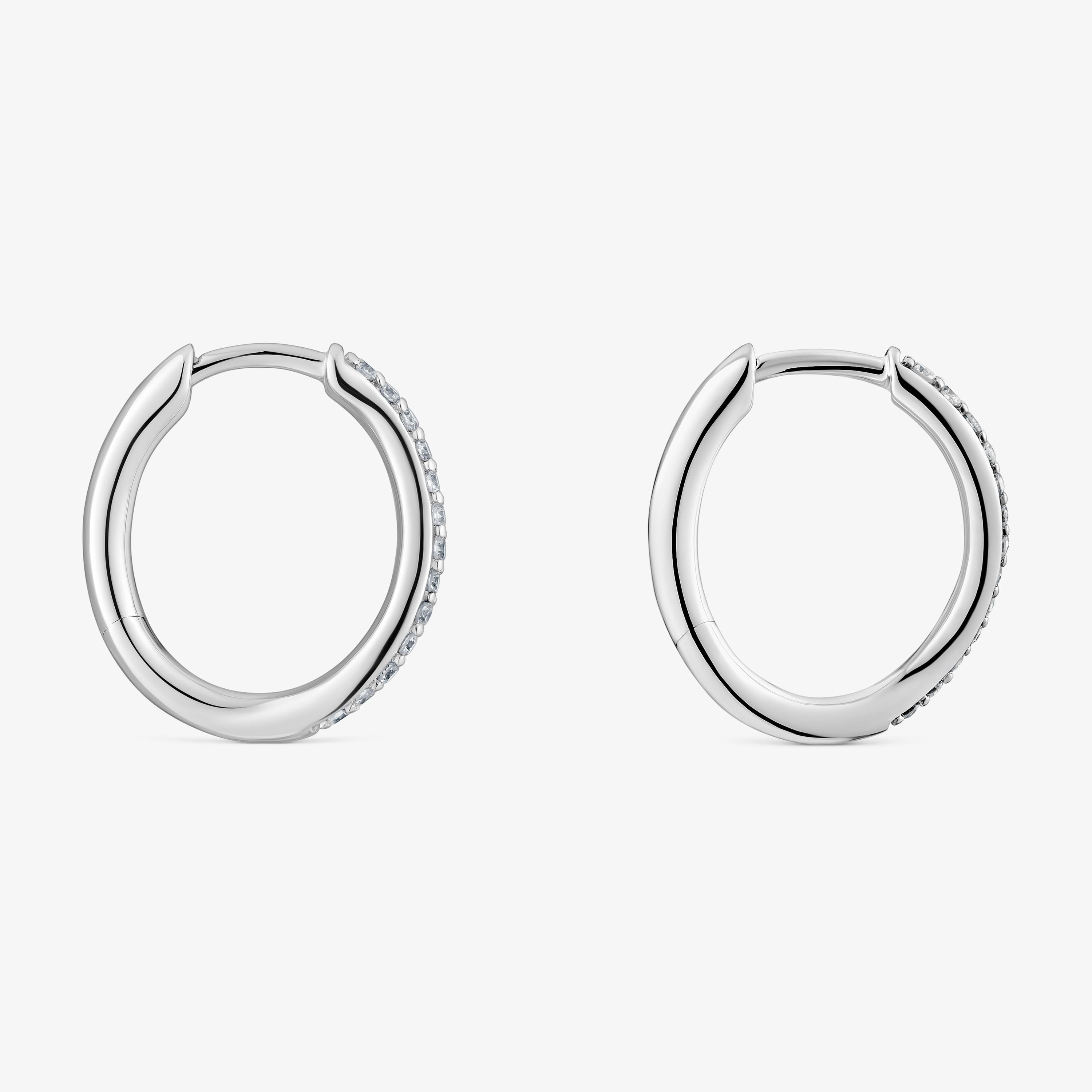 18K white gold hoop earrings with diamonds New Hav