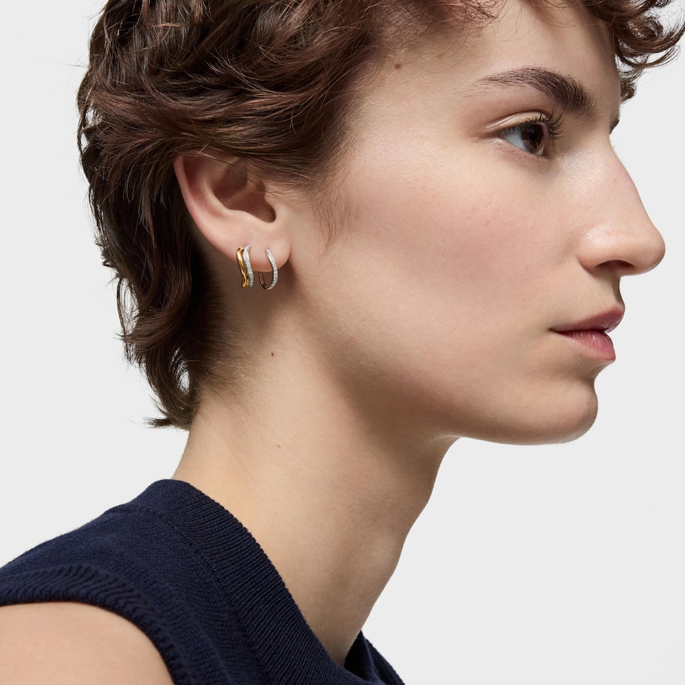 Pendientes aro de oro blanco y diamantes New Hav image number 4