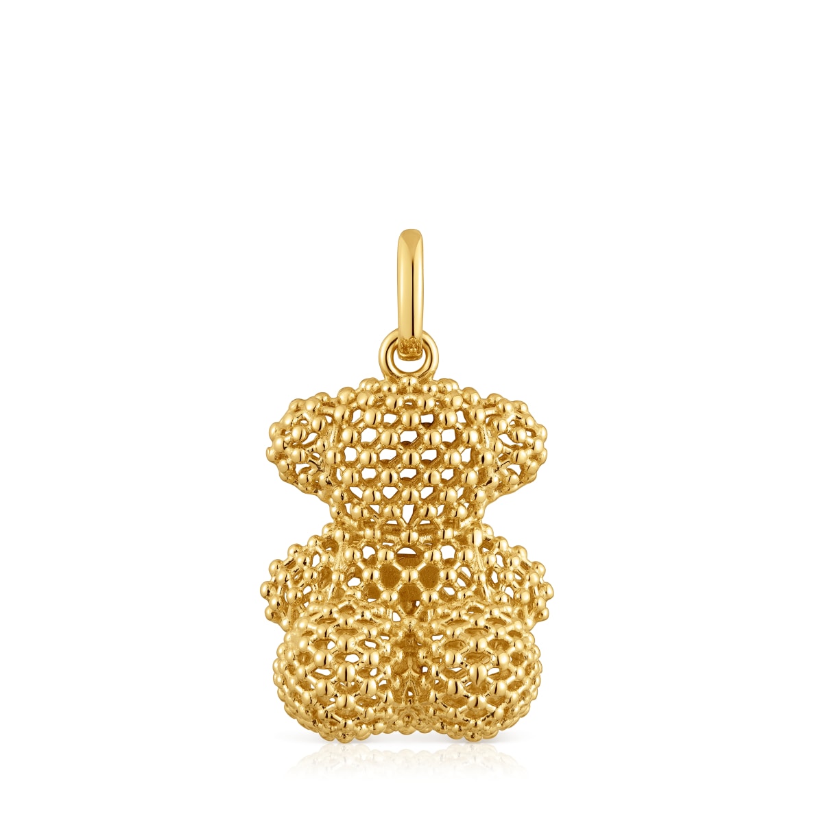 Bold Bear 22 mm medium texturized bear Pendant with 18kt gold plating over silver