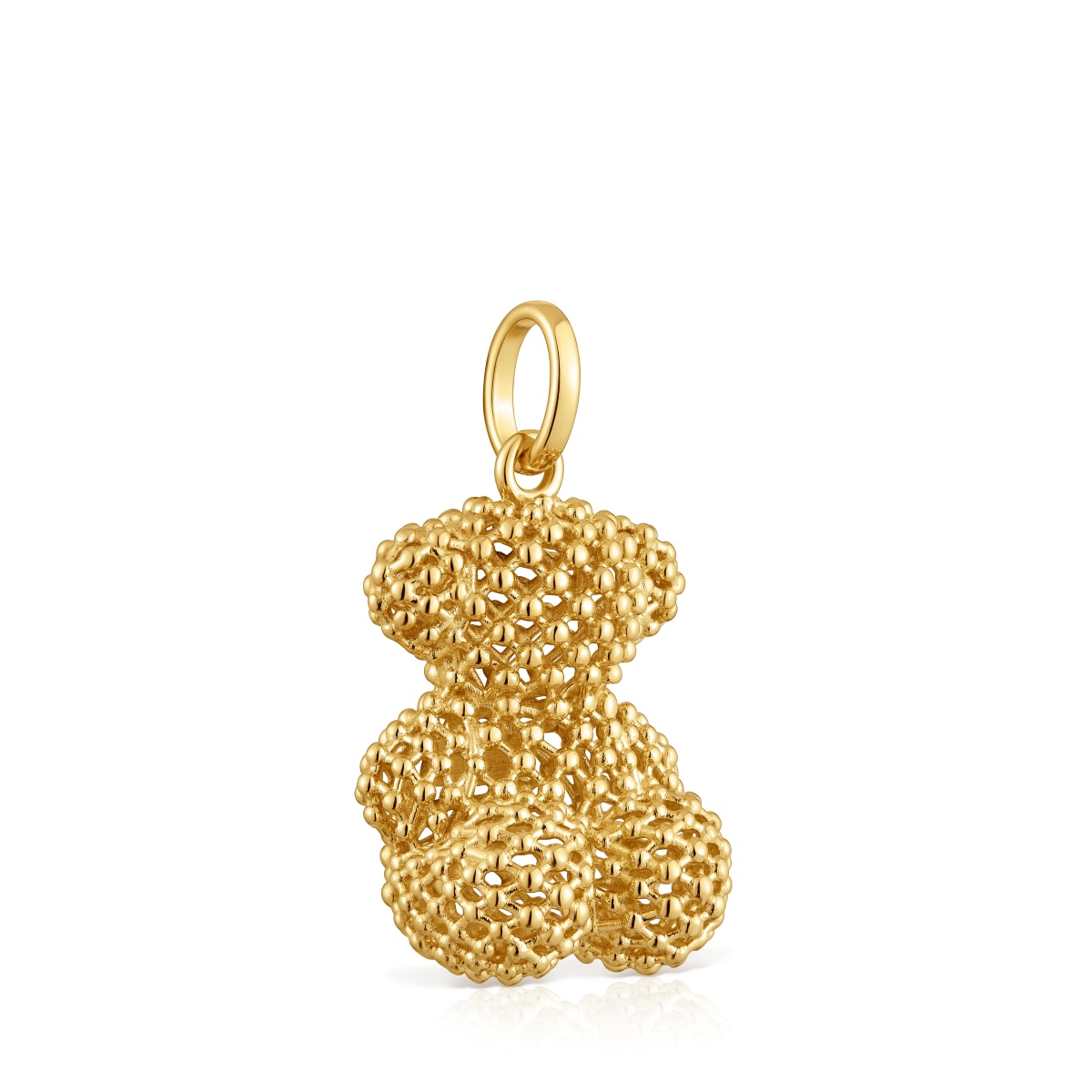 Bold Bear 22 mm medium texturized bear Pendant with 18kt gold plating over silver