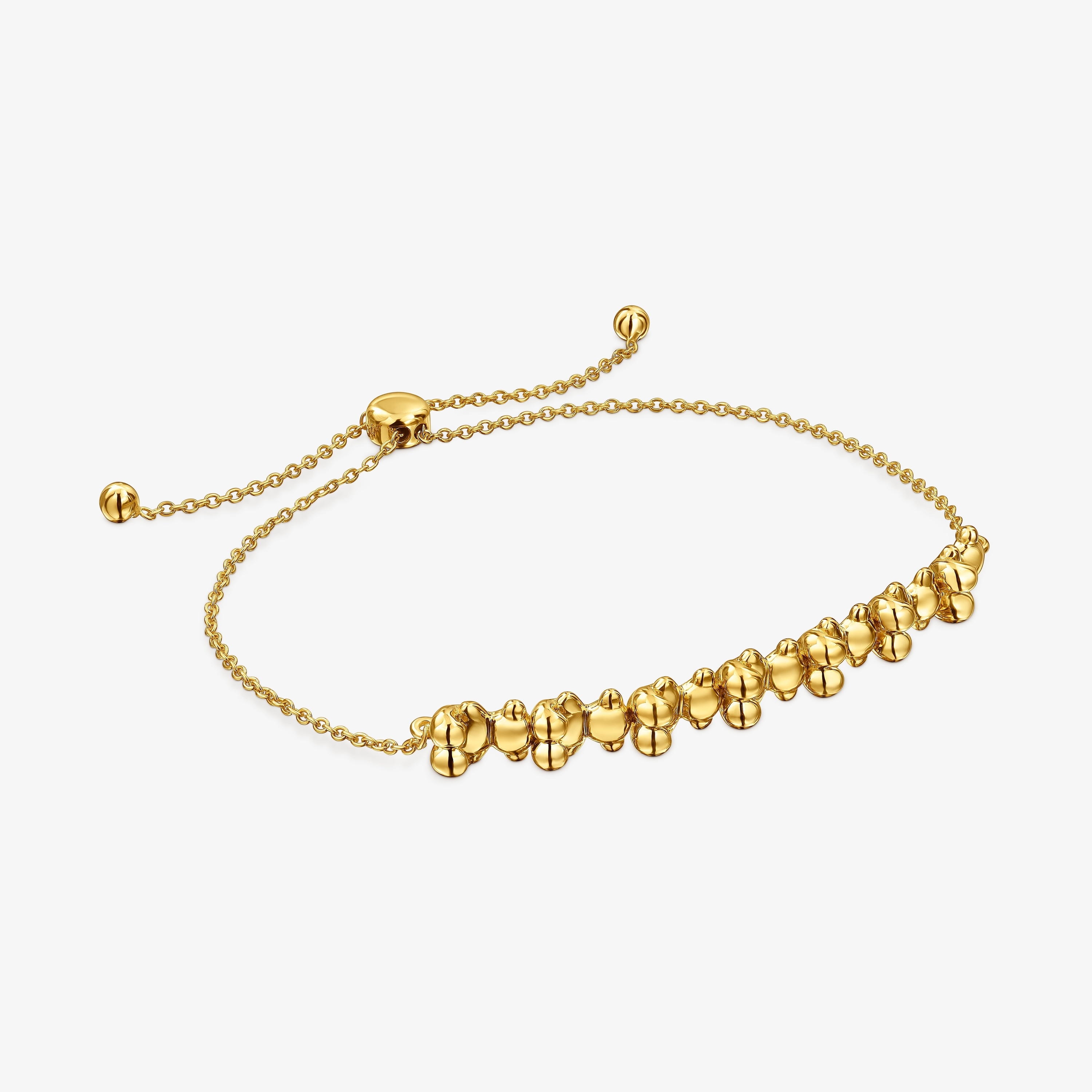 Bold Bear chain Bracelet with 18K gold vermeil and charm