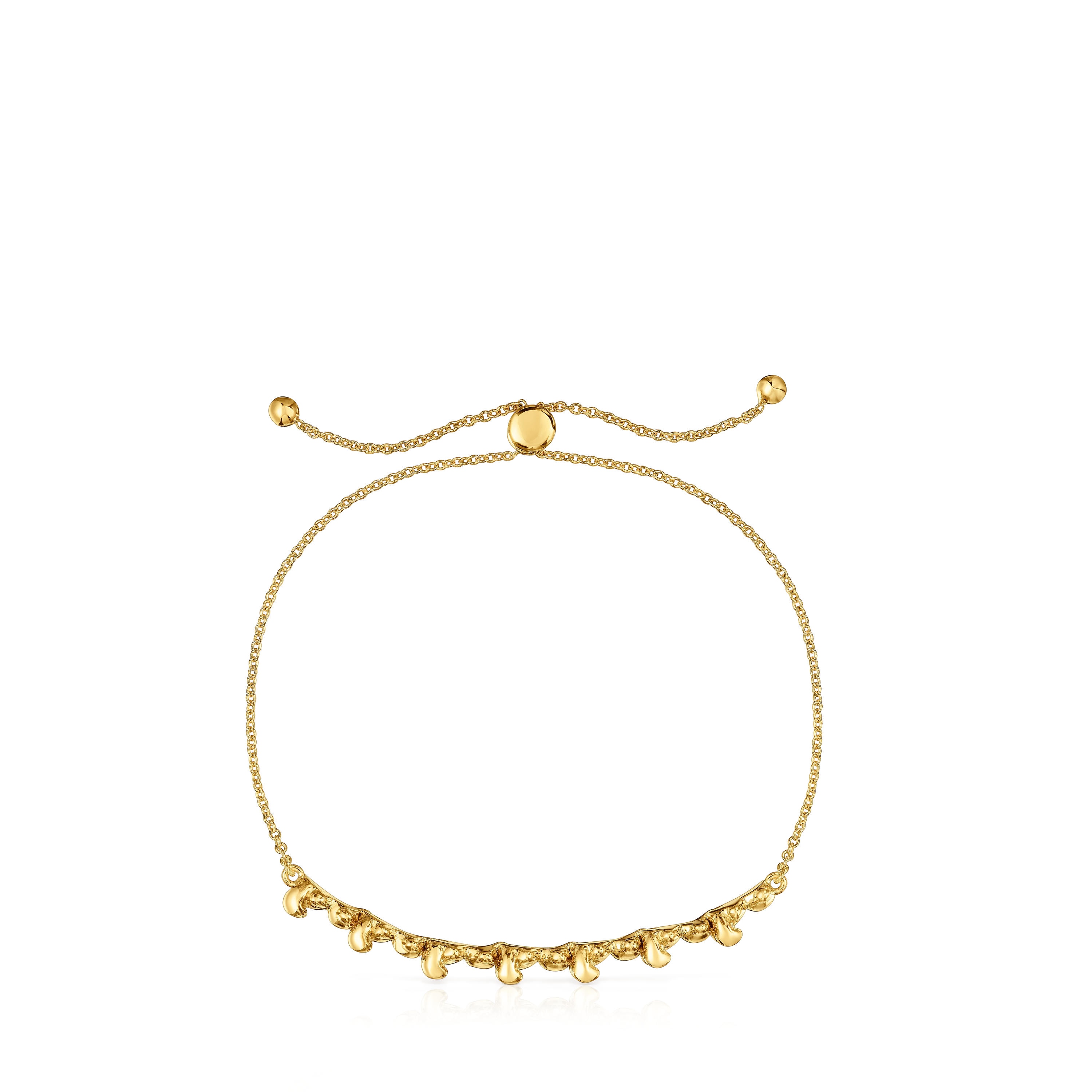 Bold Bear chain Bracelet with 18kt gold plating over silver and charm