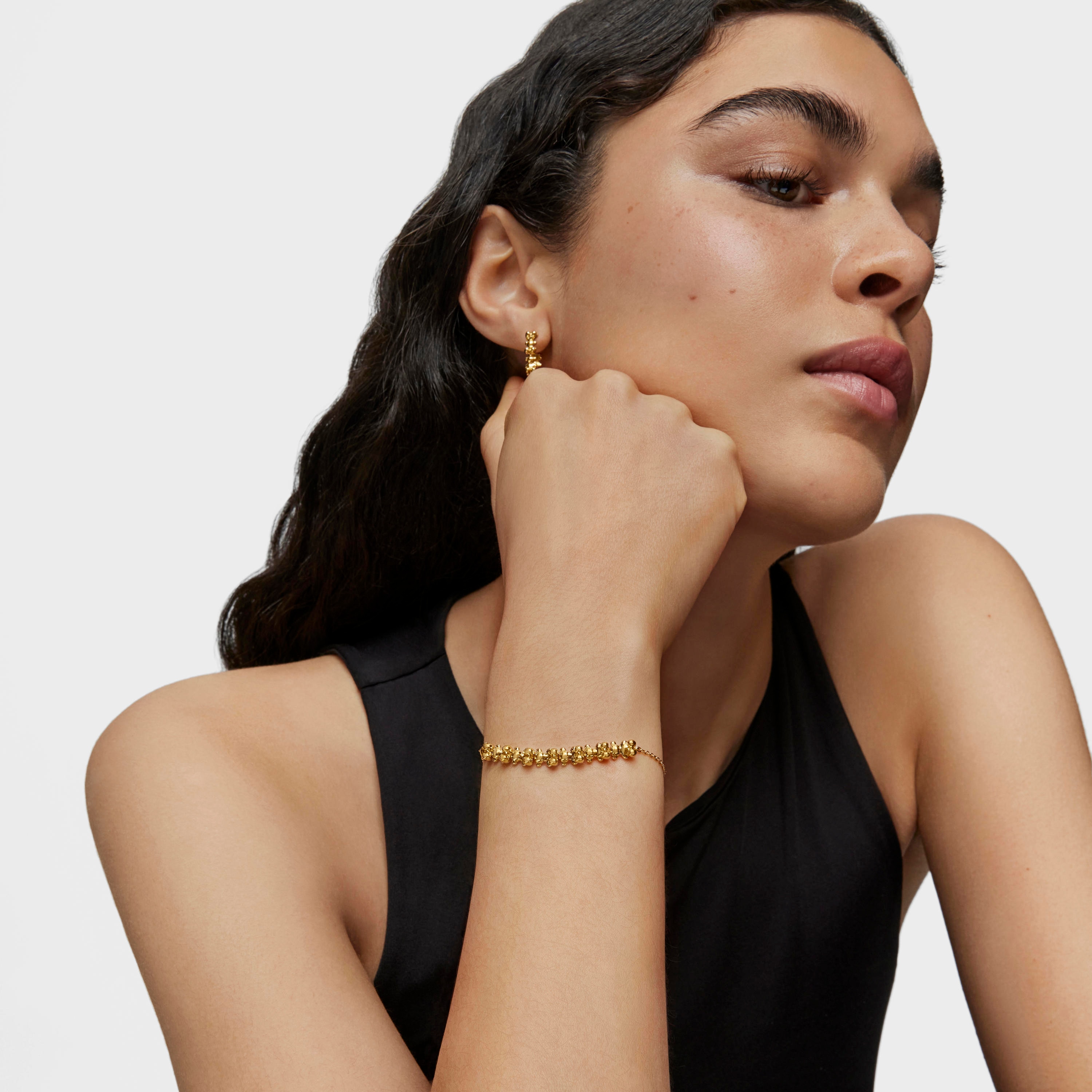 Bold Bear chain Bracelet with 18K gold vermeil and charm