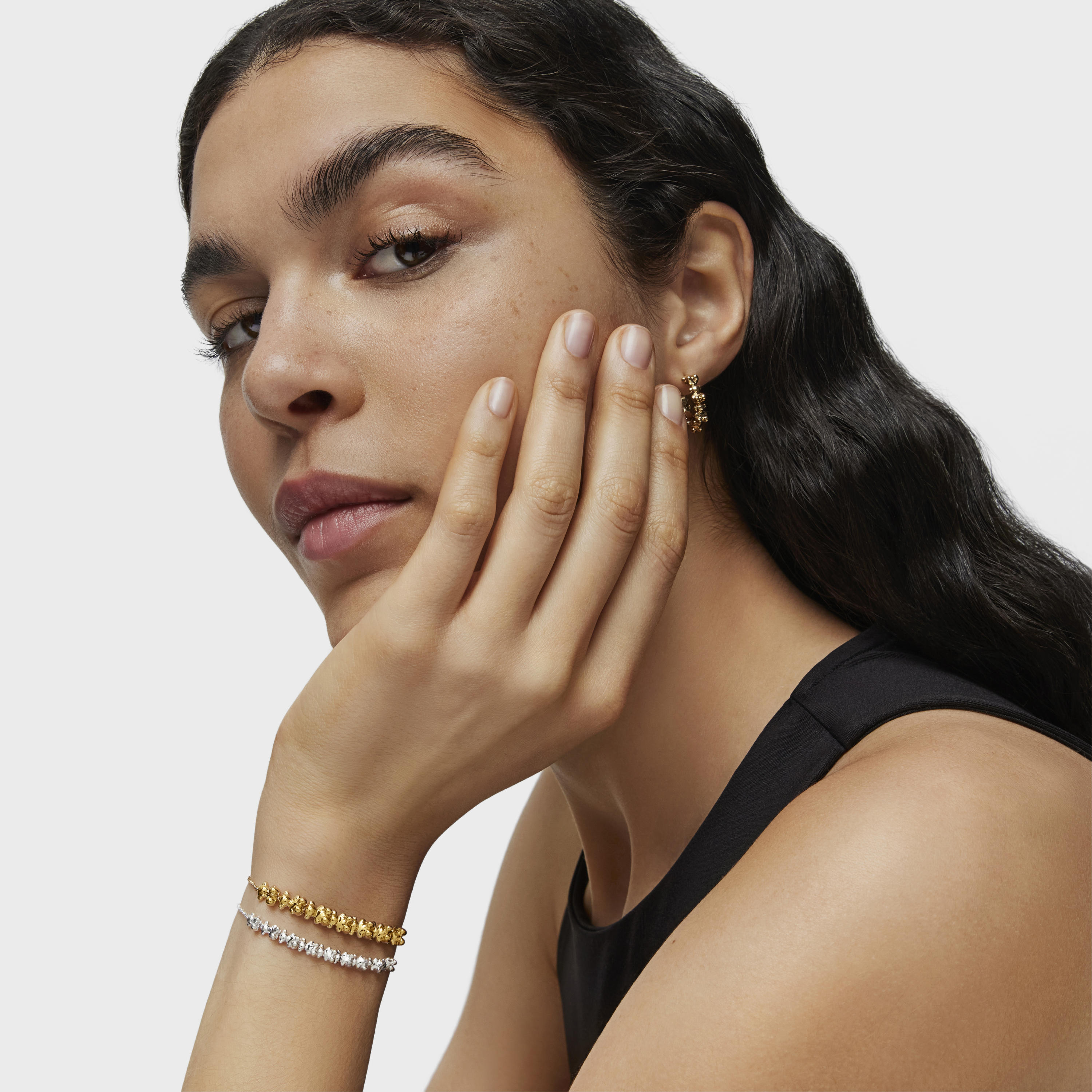 Bold Bear chain Bracelet with 18kt gold plating over silver and charm