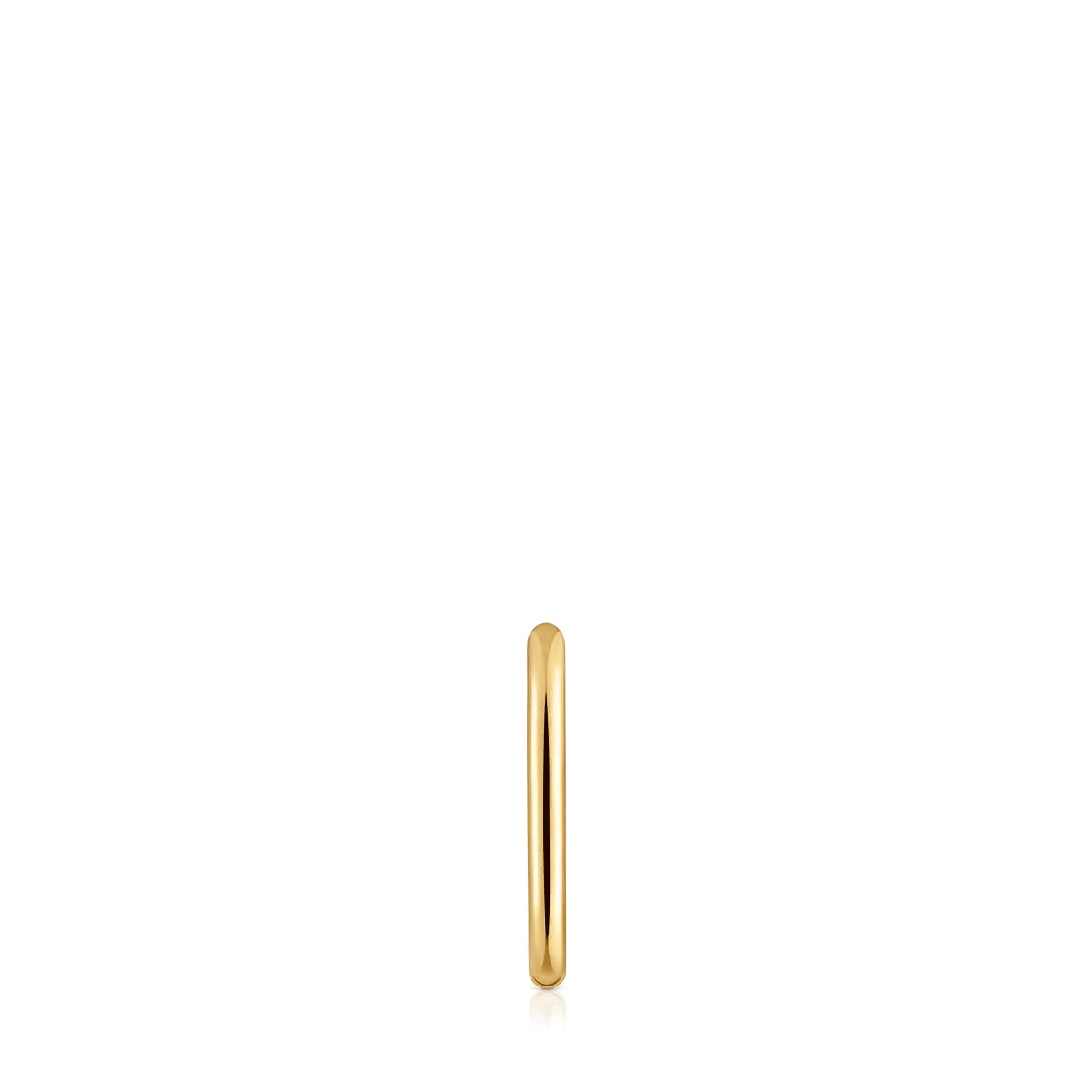 Pendiente individual de aro oval con baño de oro 18 kt sobre plata 17 mm Basics