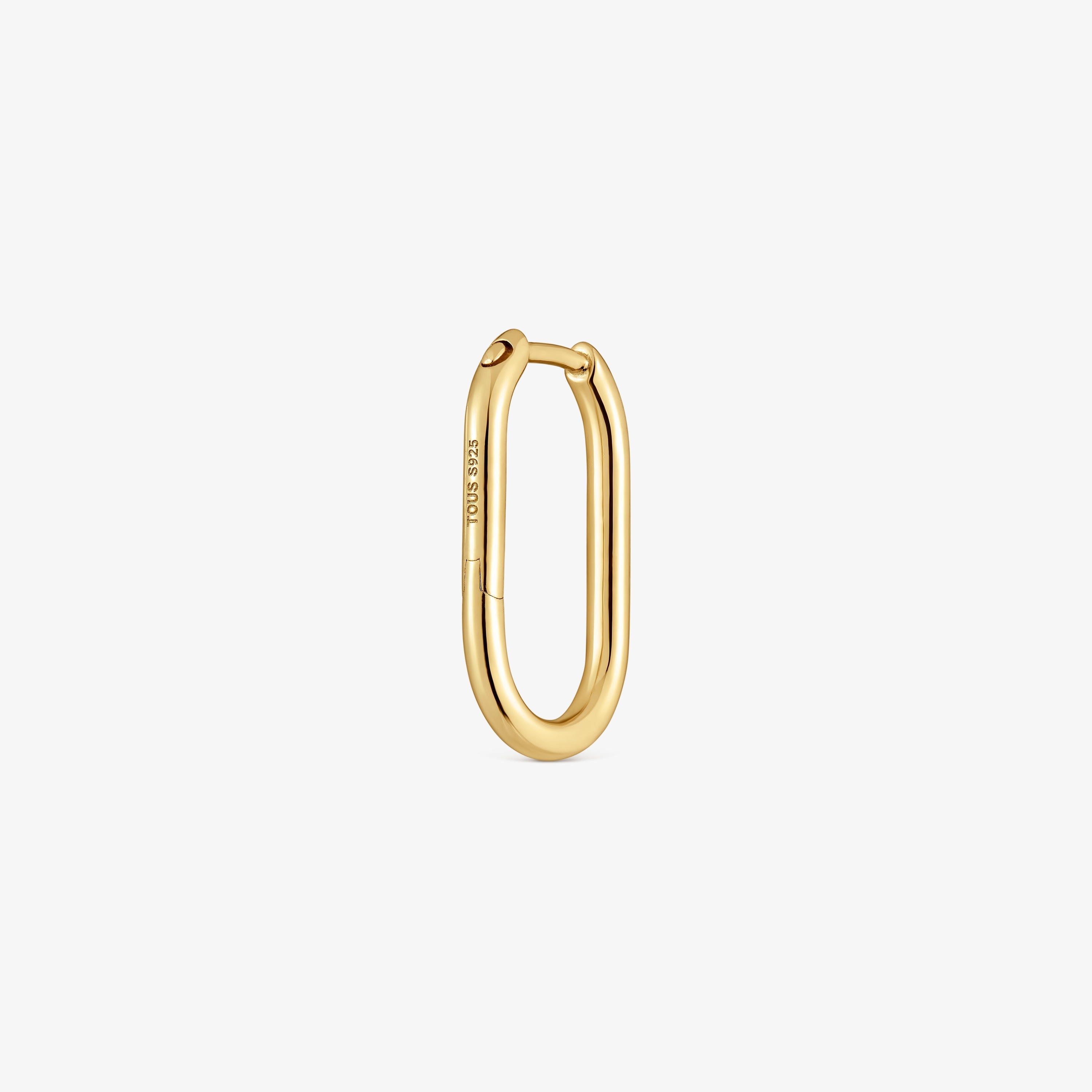 Basics 17 mm single oval Hoop earring with 18K gold vermeil