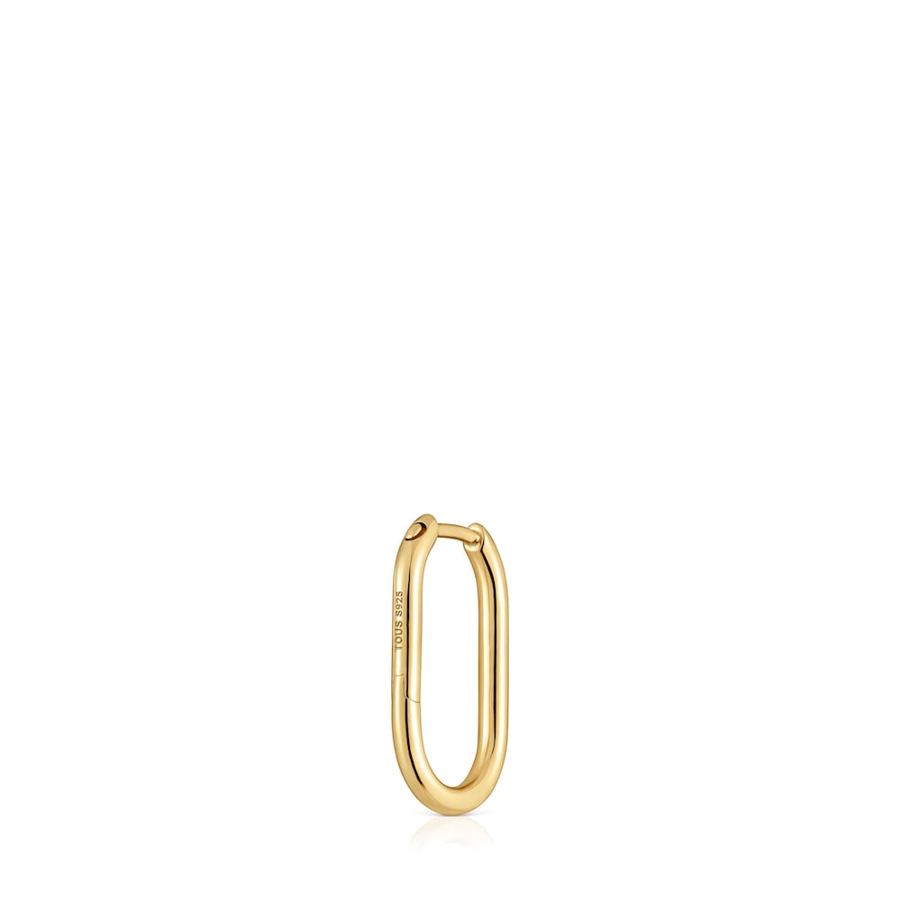 Basics 17 mm single oval Hoop earring with 18kt gold plating over silver