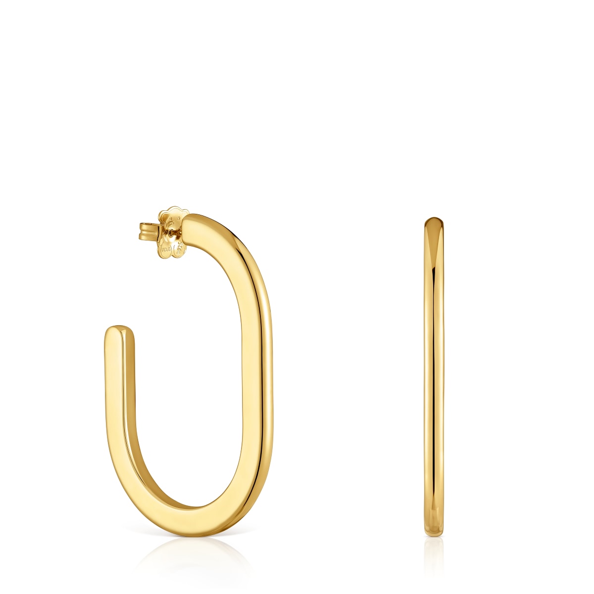 18kt gold plating over silver long Hoop earrings Line