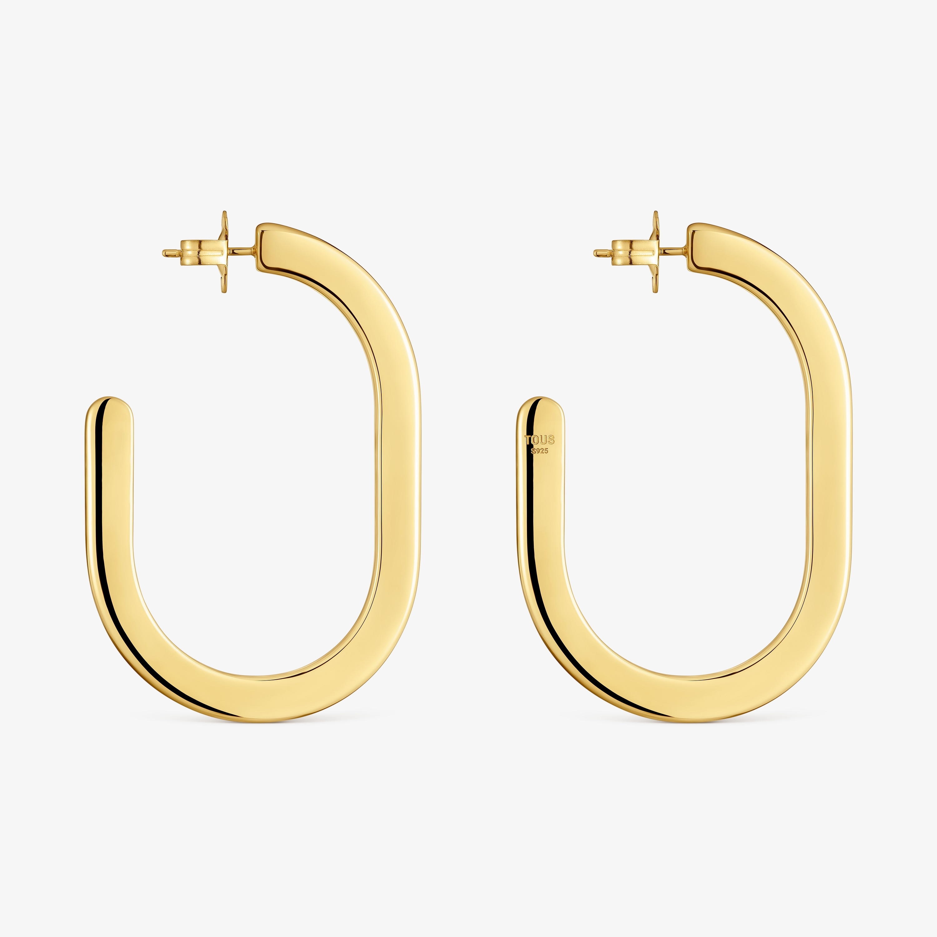 18K gold vermeil long Hoop earrings Line