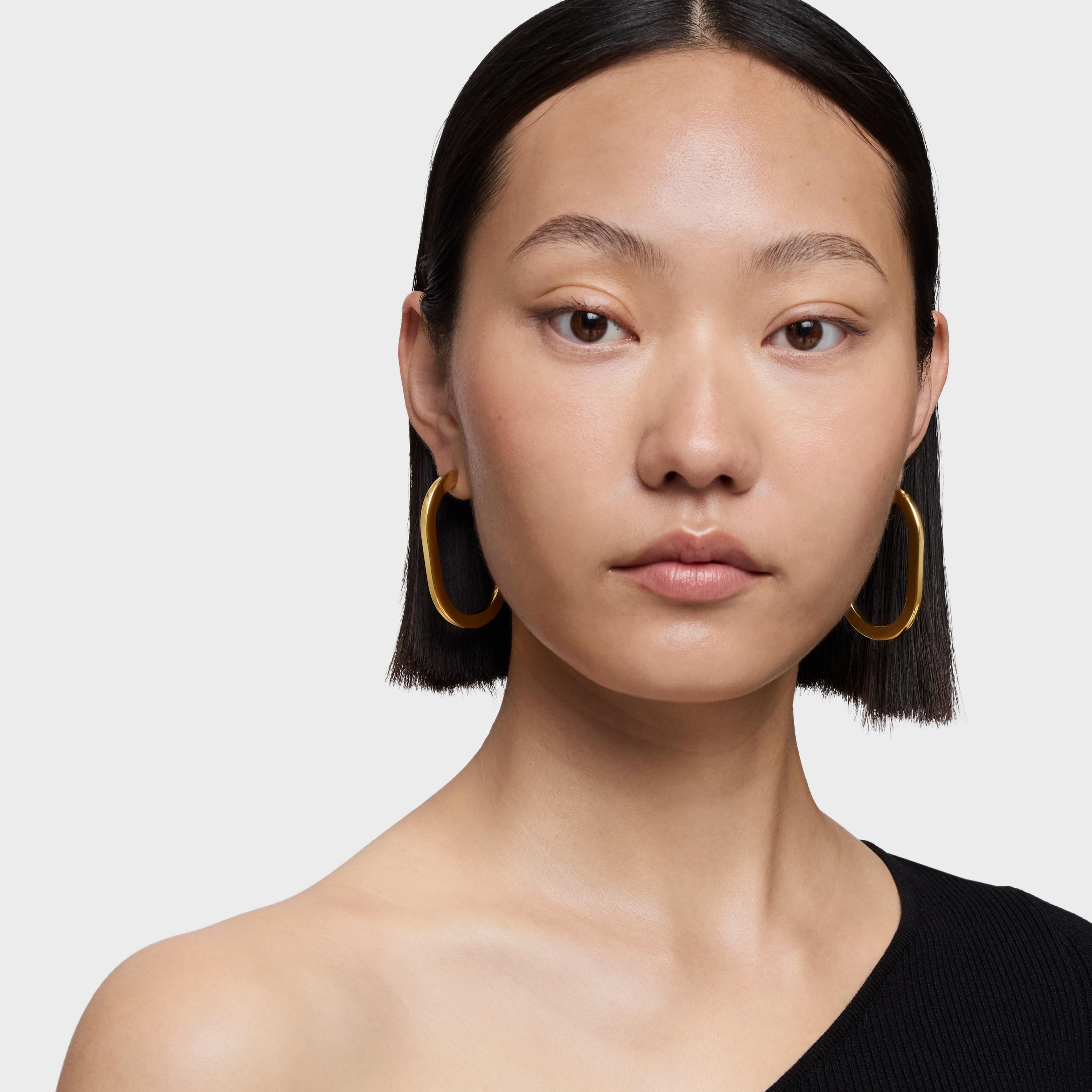 18K gold vermeil long Hoop earrings Line