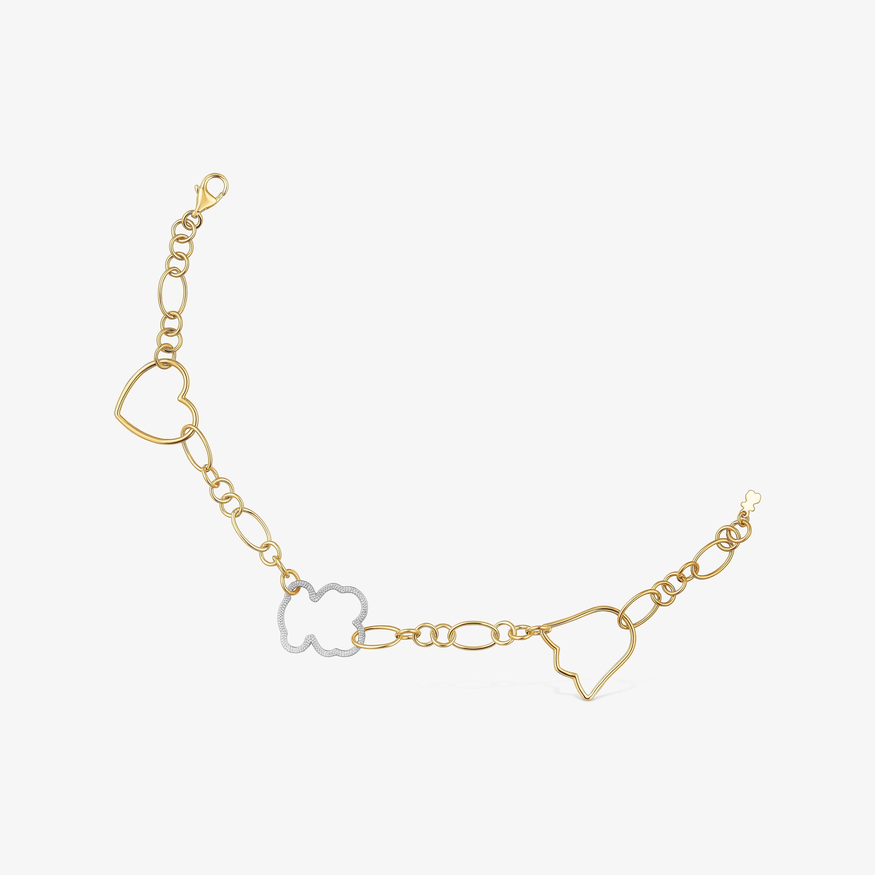 New Silueta two-tone chain Bracelet with motifs