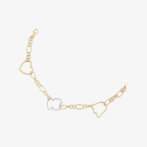 Dwukolorowa bransoletka łańcuszkowa z motywami New Silueta