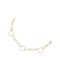 Pulsera cadena bicolor con motivos New Silueta