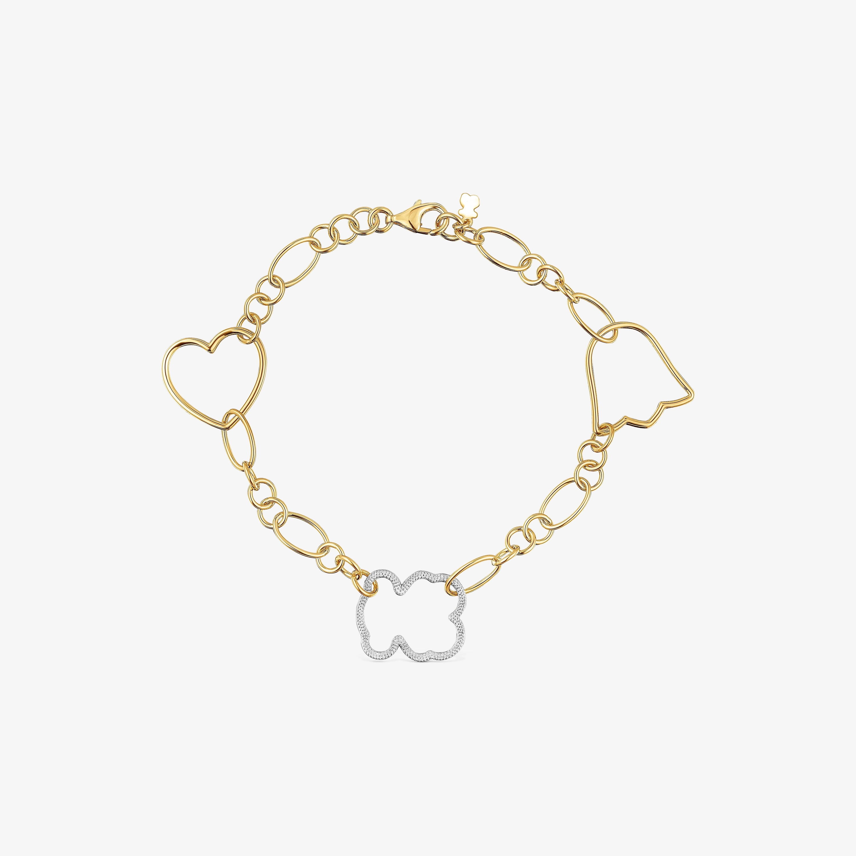 New Silueta two-tone chain Bracelet with motifs
