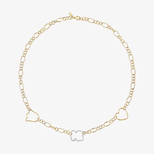 Dwukolorowy naszyjnik choker z motywami New Silueta