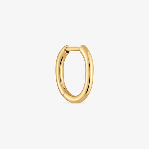 Arracada individual d'aro amb bany d'or 18 kt sobre plata 13 mm Basics