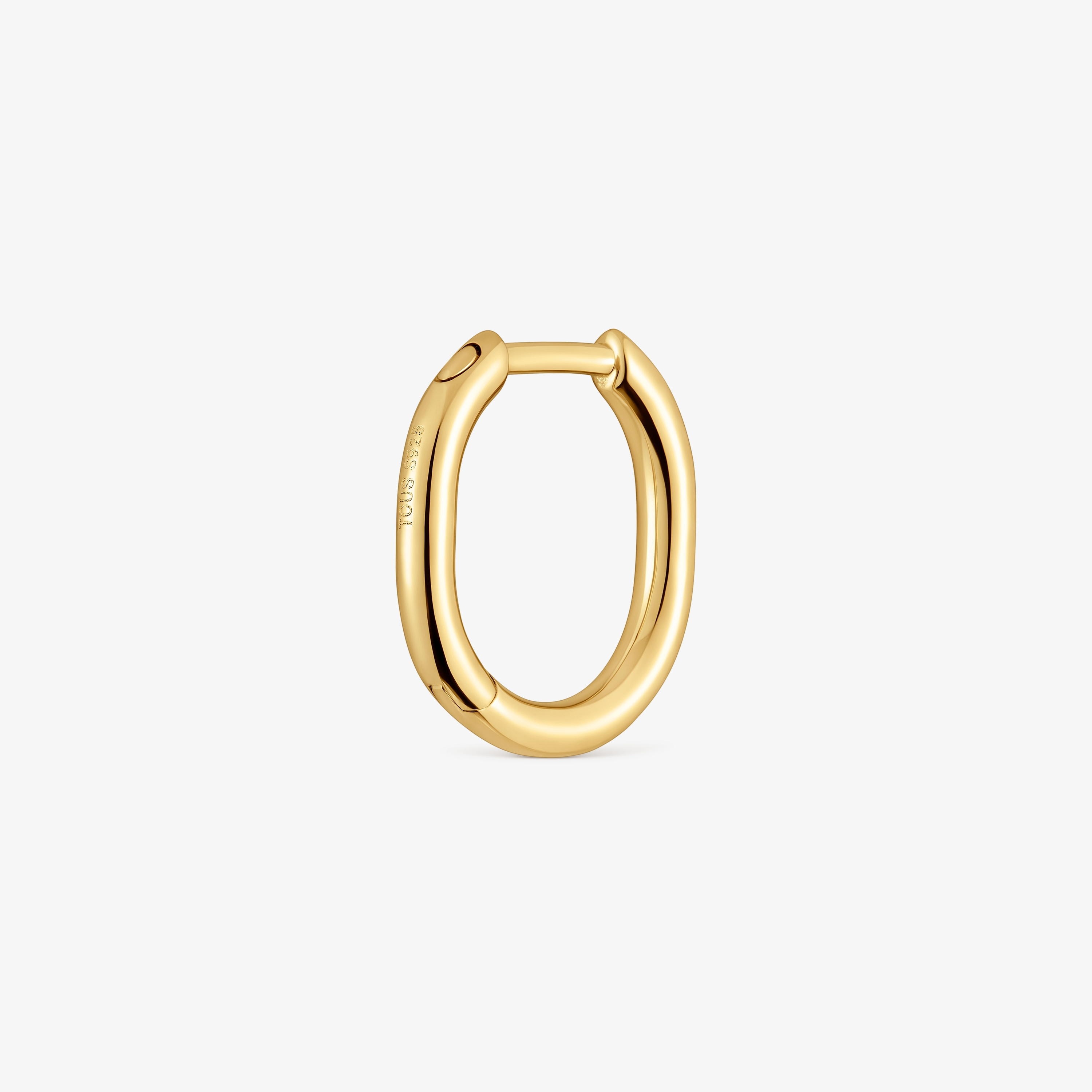 Basics 13 mm single Hoop earring with 18K gold vermeil