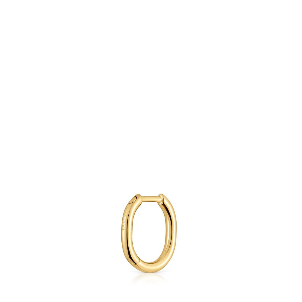 Basics 13 mm single Hoop earring with 18kt gold plating over silver