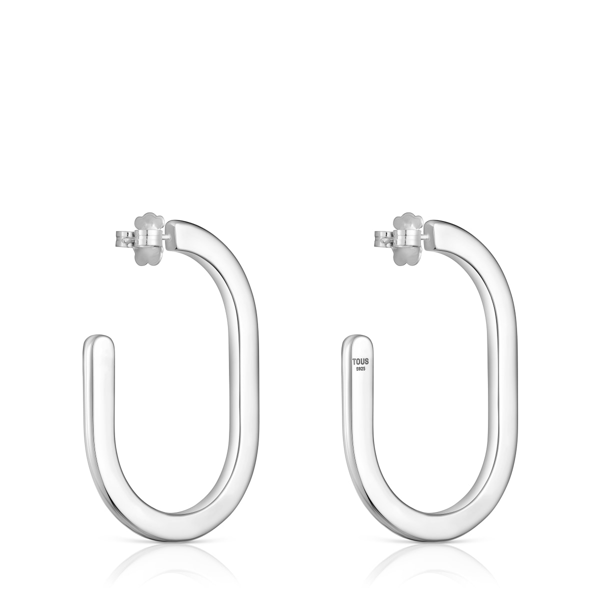 Pendientes de aro largos de plata Line
