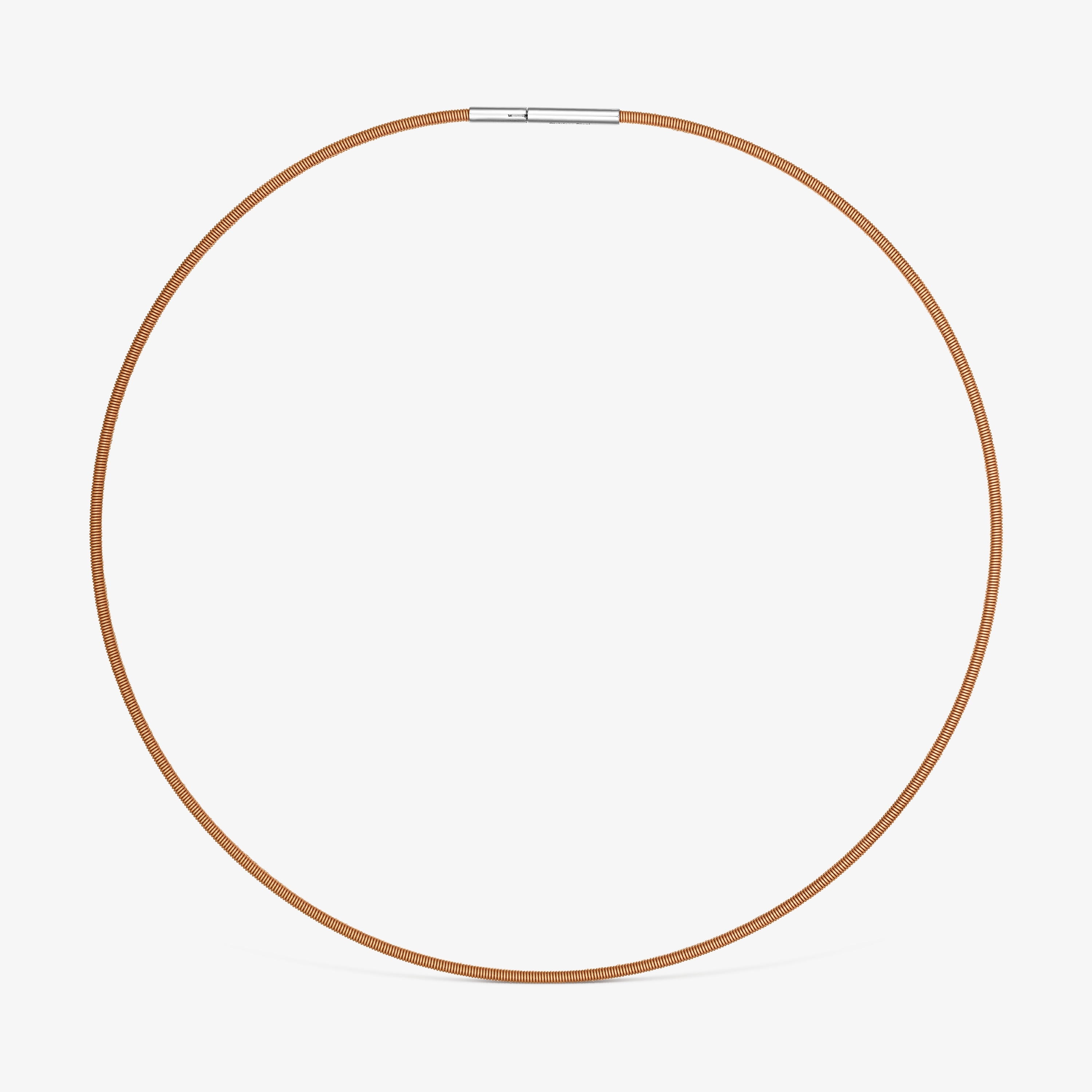 Mesh Tube orange IP steel Necklace 2 mm