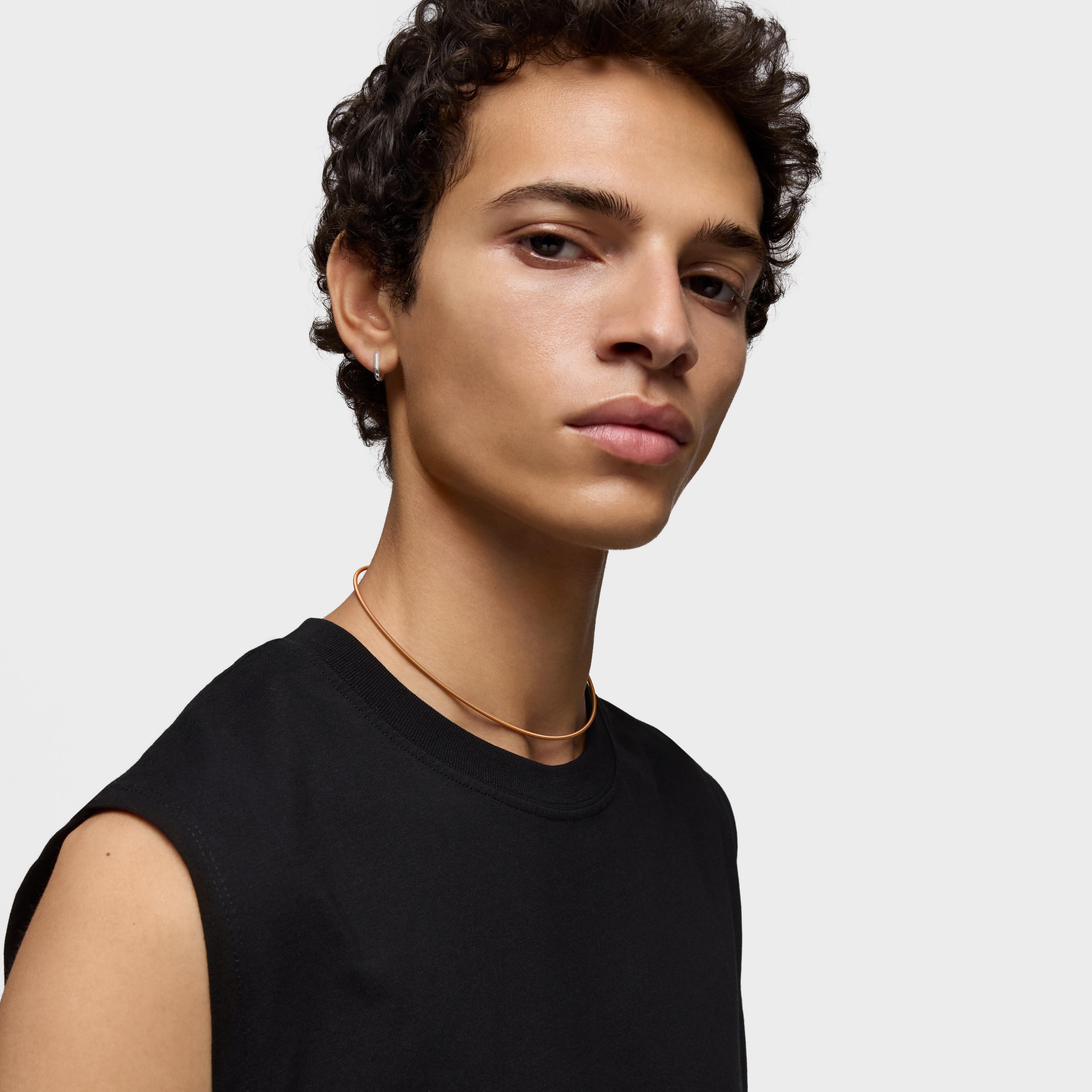 Mesh Tube orange IP steel Necklace 2 mm