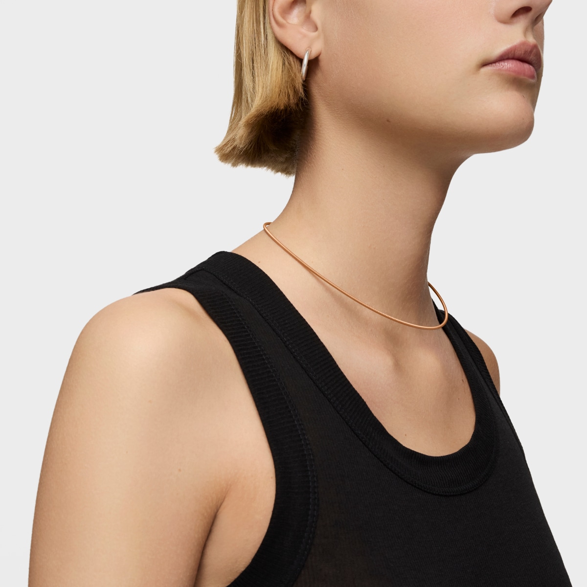 Mesh Tube orange IP steel Necklace 2 mm
