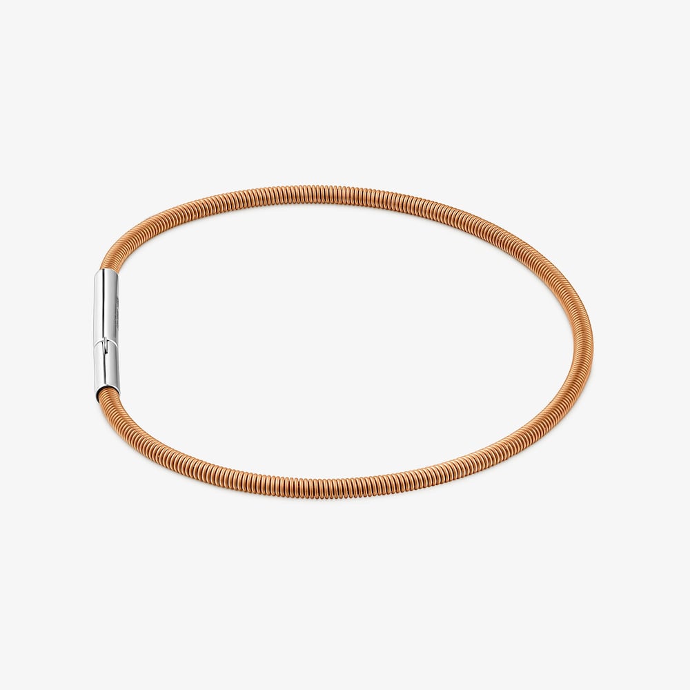 Pulseira em a&ccedil;o IP laranja 17 cm Mesh Tube