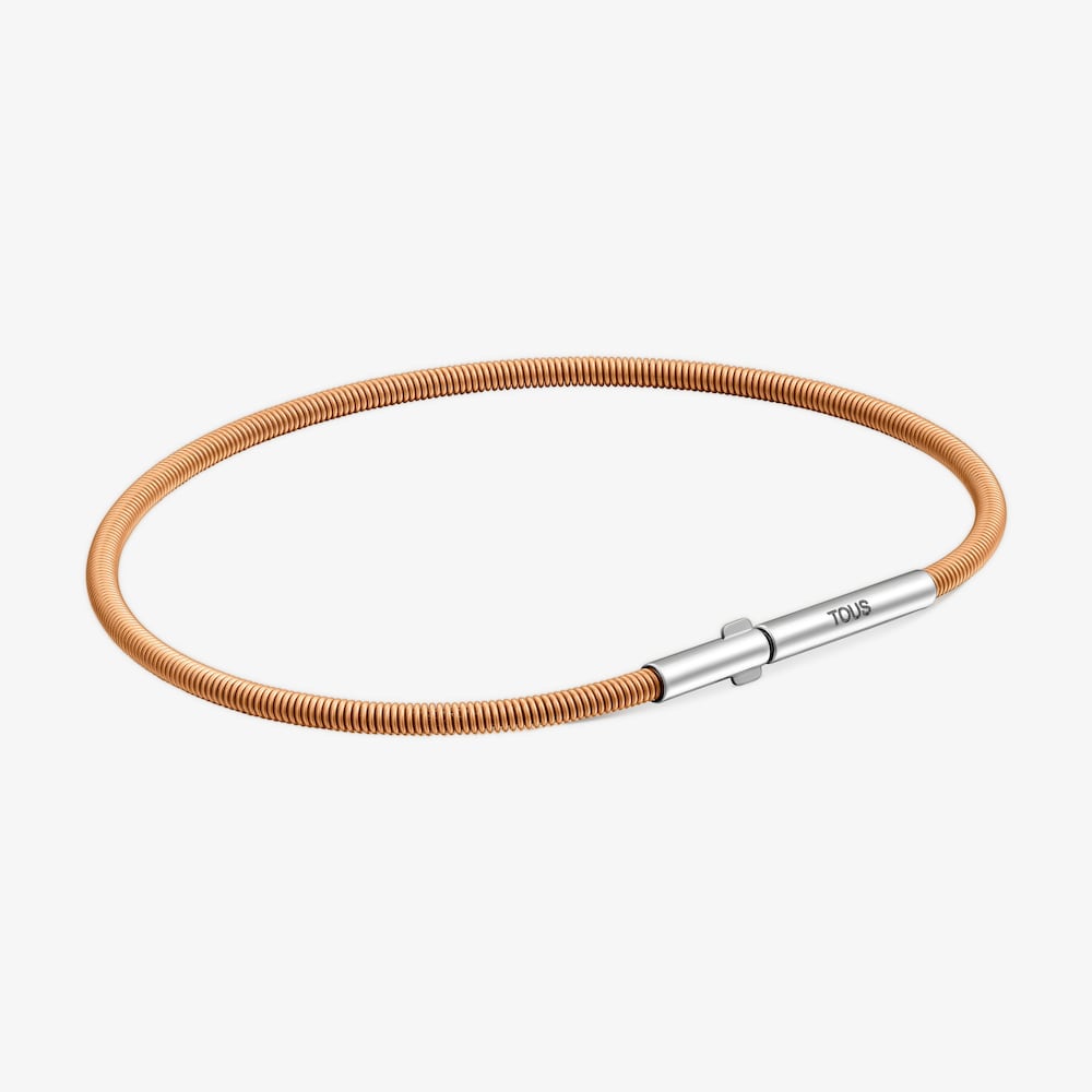 Pulseira em a&ccedil;o IP laranja 17 cm Mesh Tube