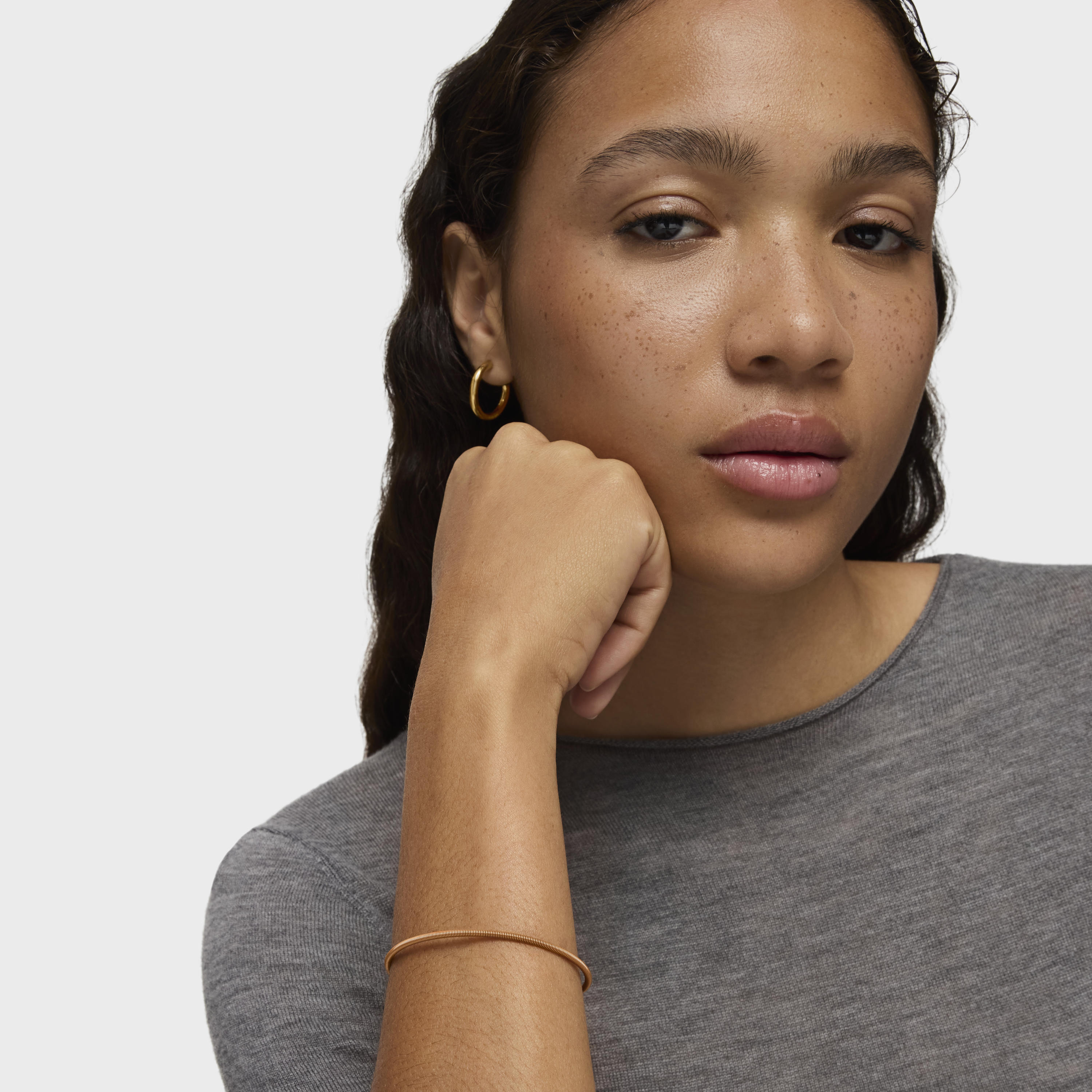 Mesh Tube orange IP steel Bracelet 17 cm